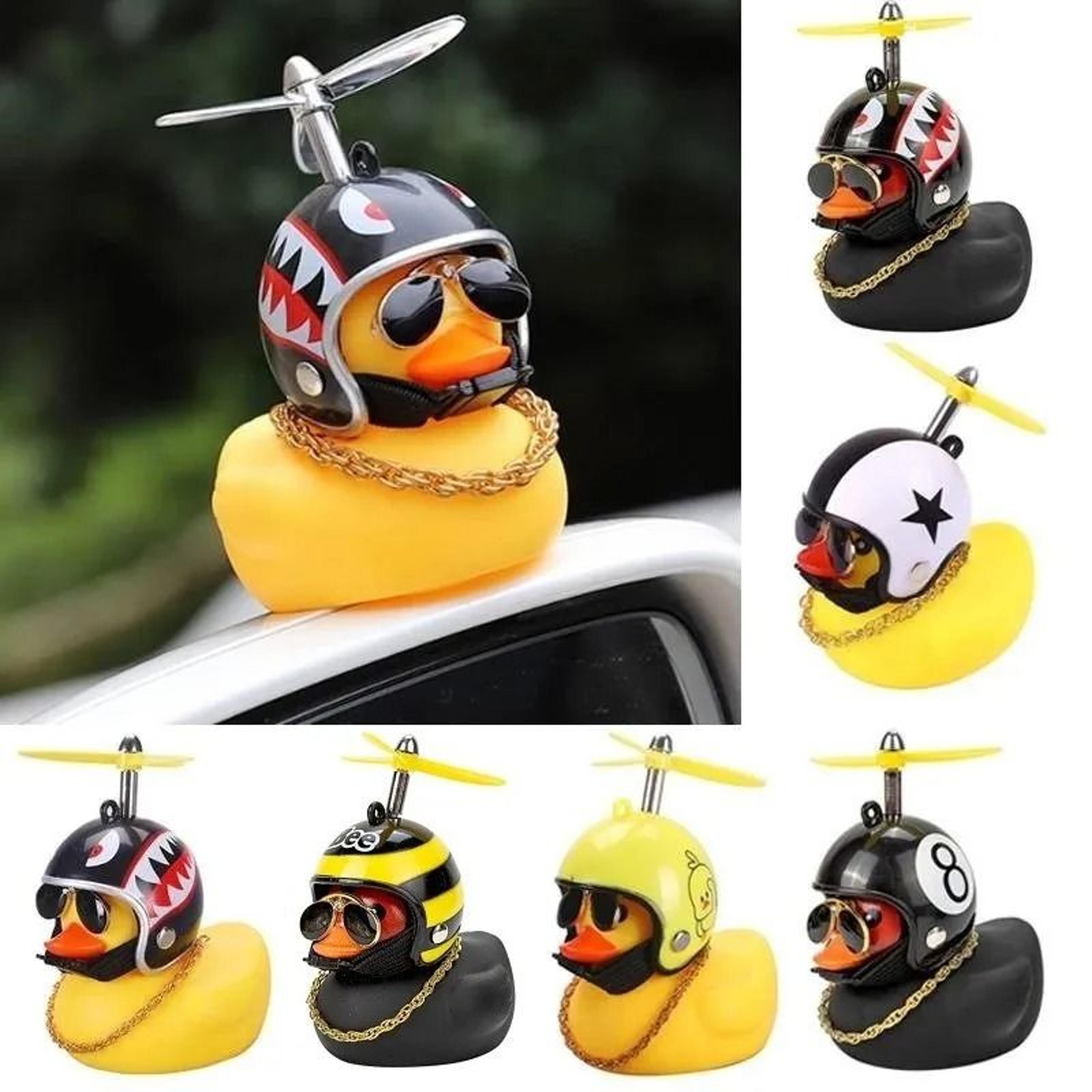 multi-style cute rubber duck car dashboard ornament – yellow duck with propeller helmet & bike gadget accessory