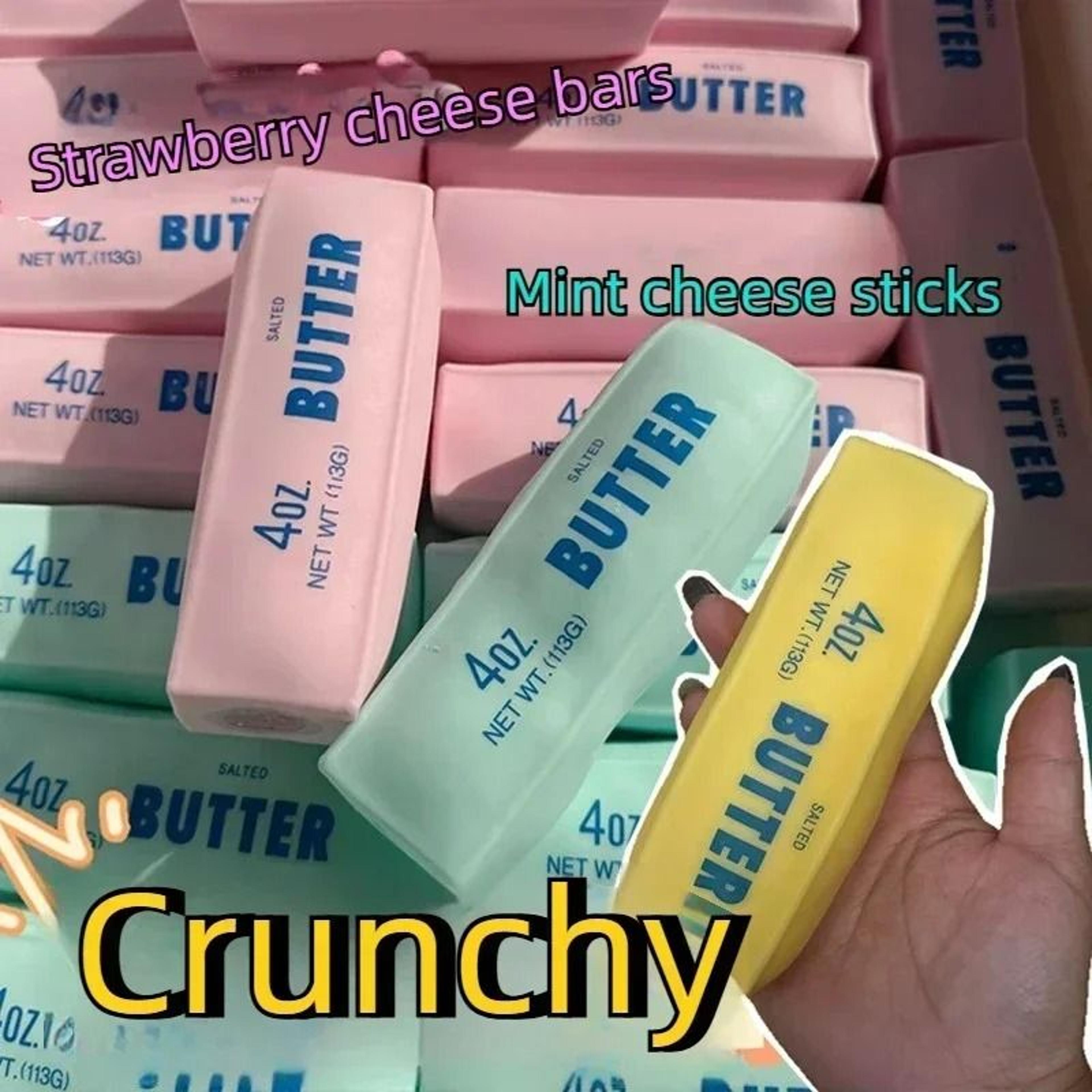 butter stick crunchy squishy fidget toy tactile squeeze stress relief sensory block