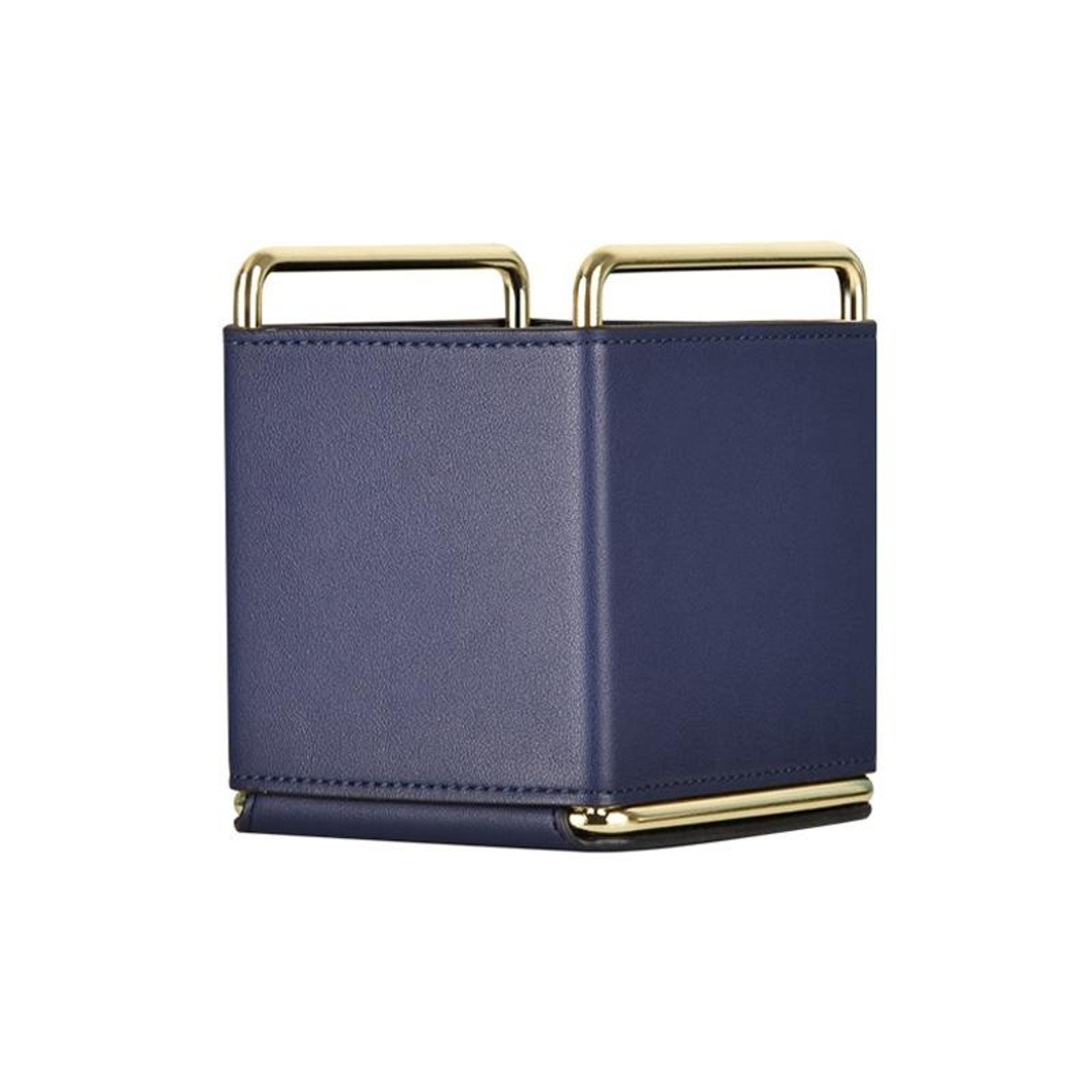 Royal Blue Leather Makeup Brush Holder  Pen Holder Desktop Organizer Barrel 2