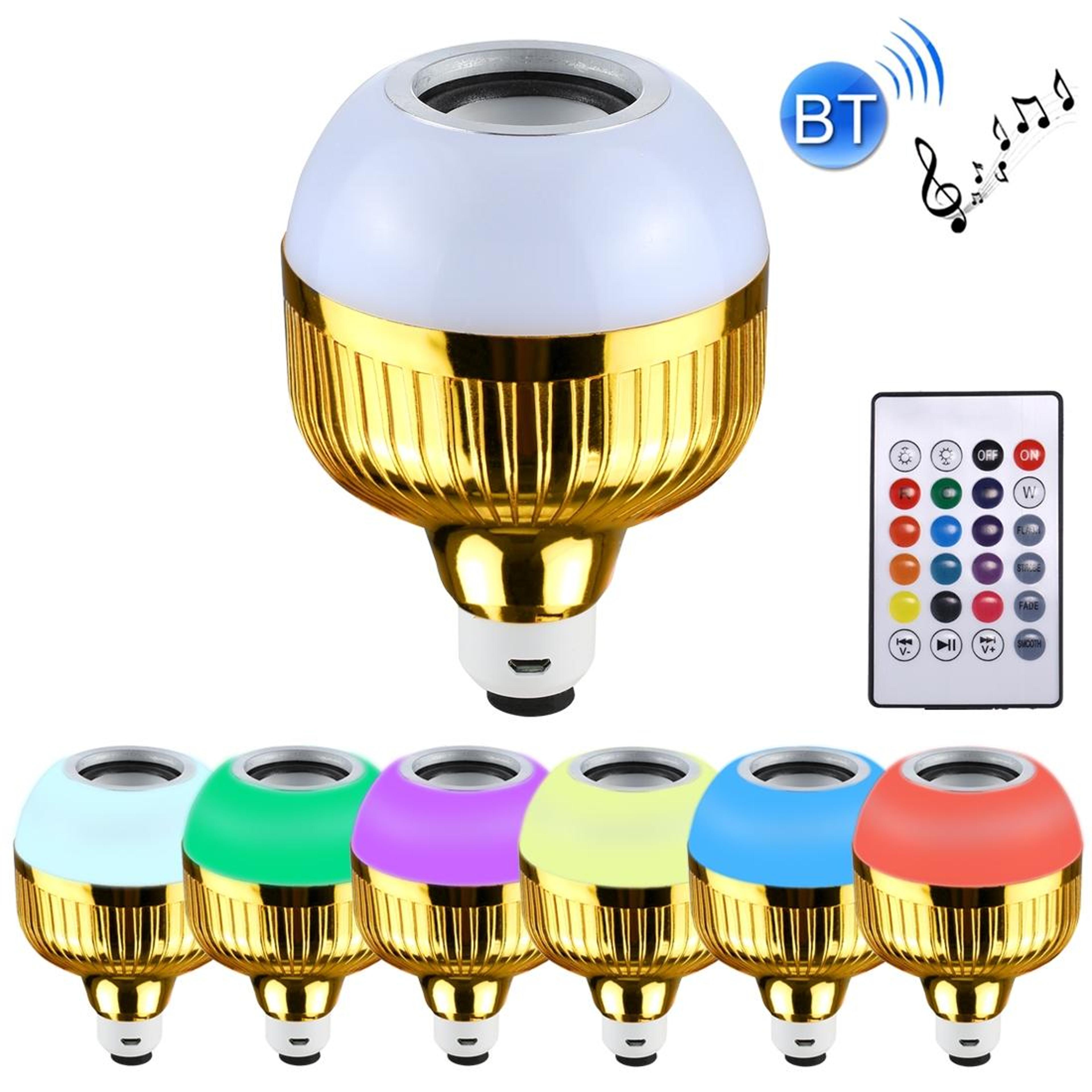 smart bluetooth speaker led bulb dimmable wireless music light bulb with remote control