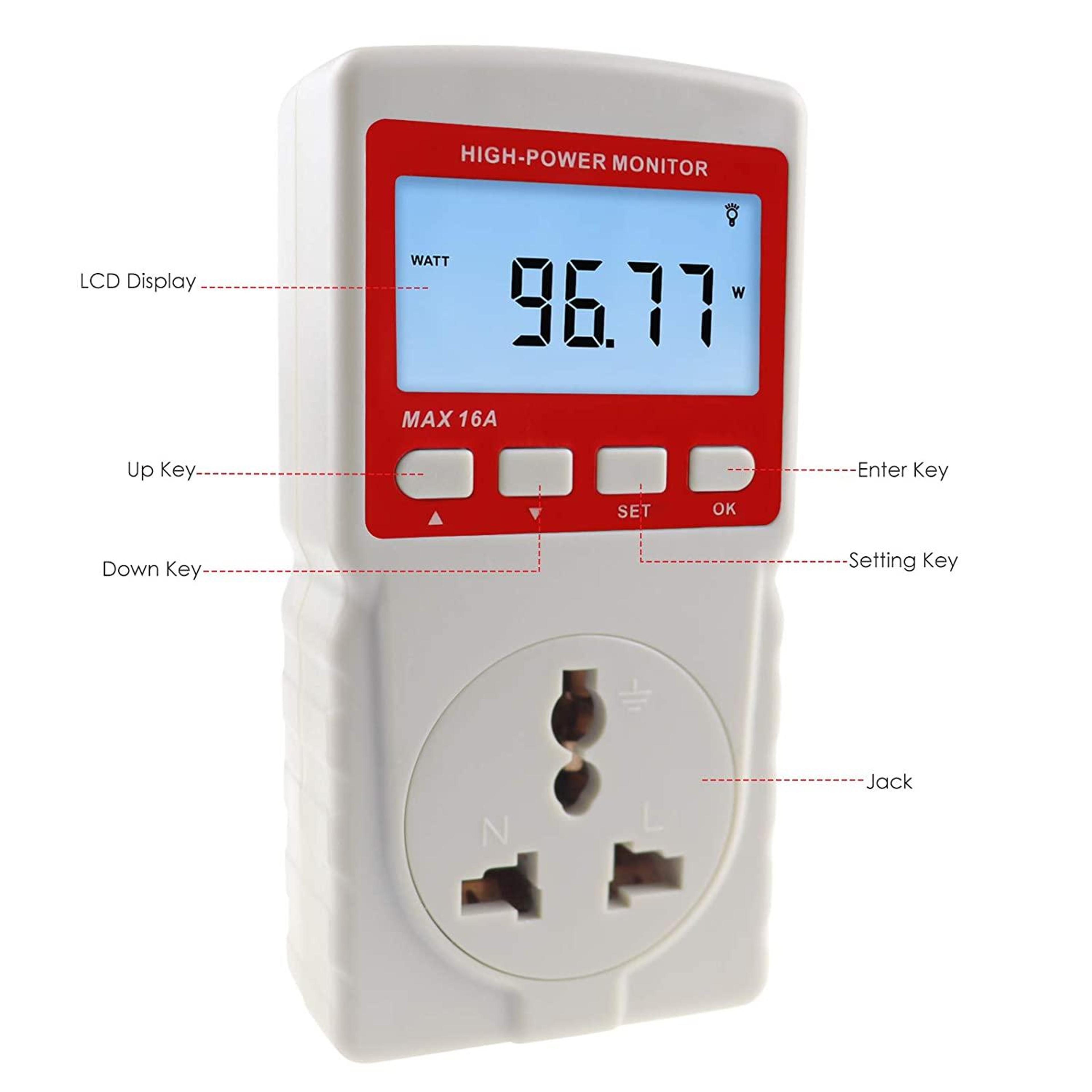 High Power Energy Consumption Monitor Plug US Power Meter For Home Electricity Usage 8