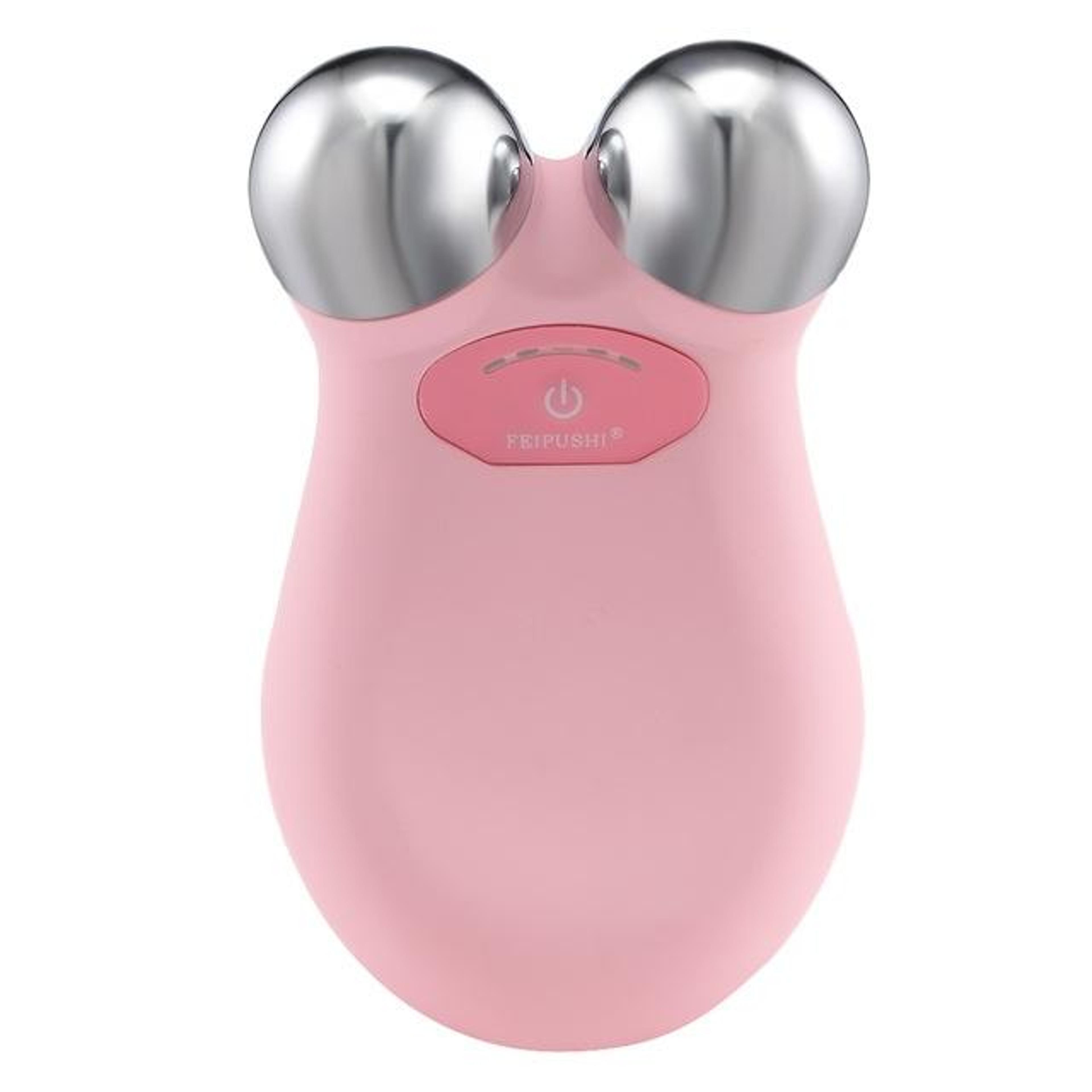 pink microcurrent facial device skin firming anti-aging facial massager for face lifting and glow