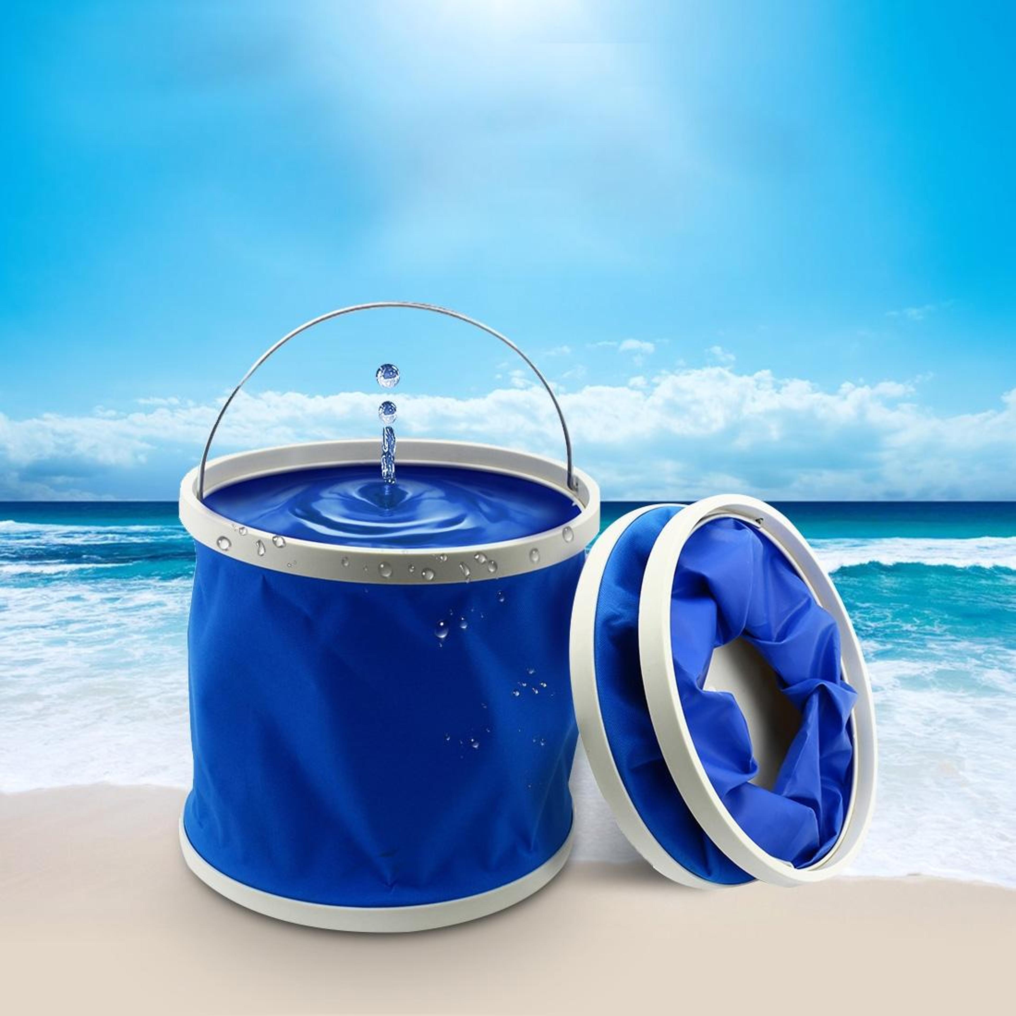 foldable water bucket portable camping bucket collapsible oxford cloth bucket for camping car wash fishing