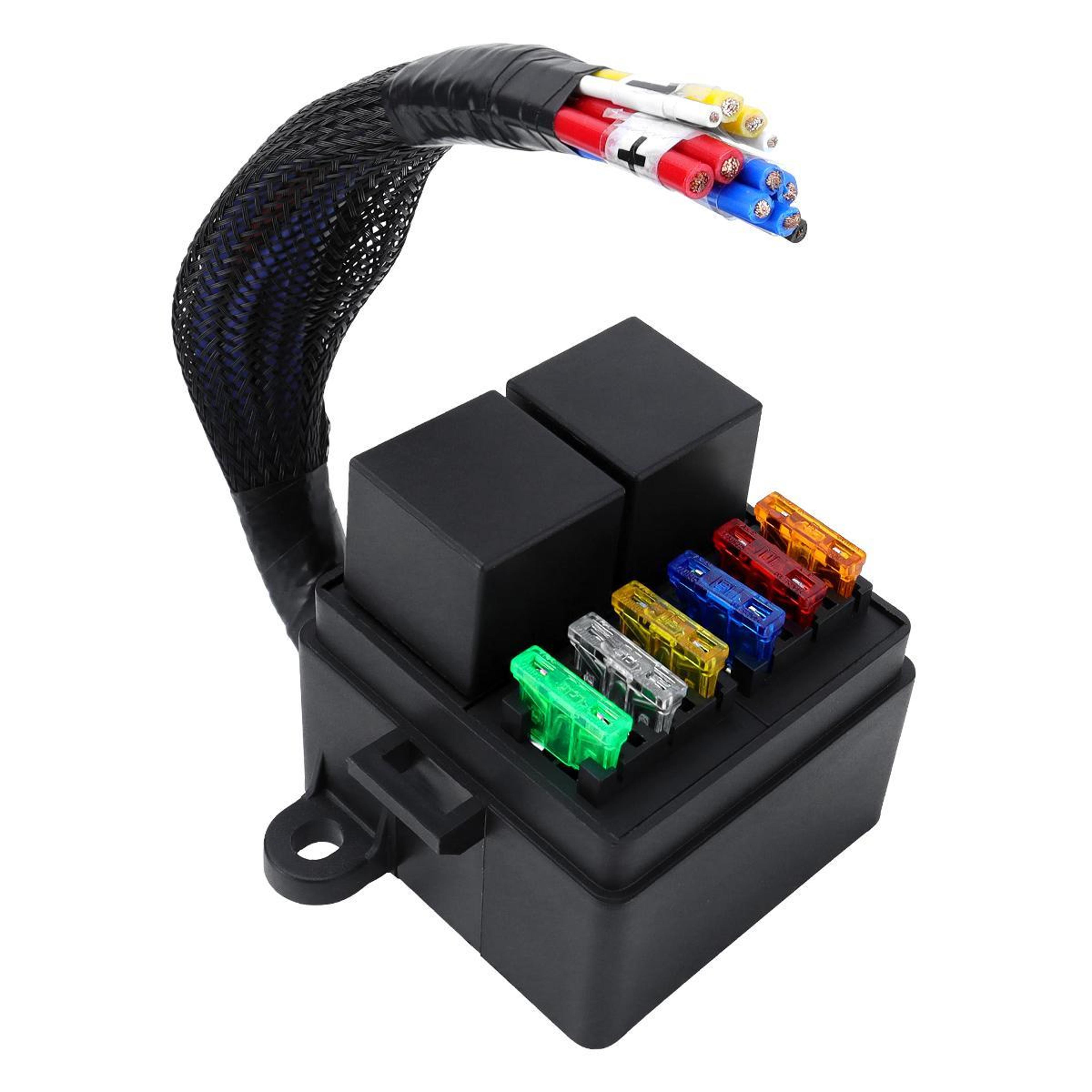 motorcycle fuse box with starter relay  waterproof fuse box relay harness