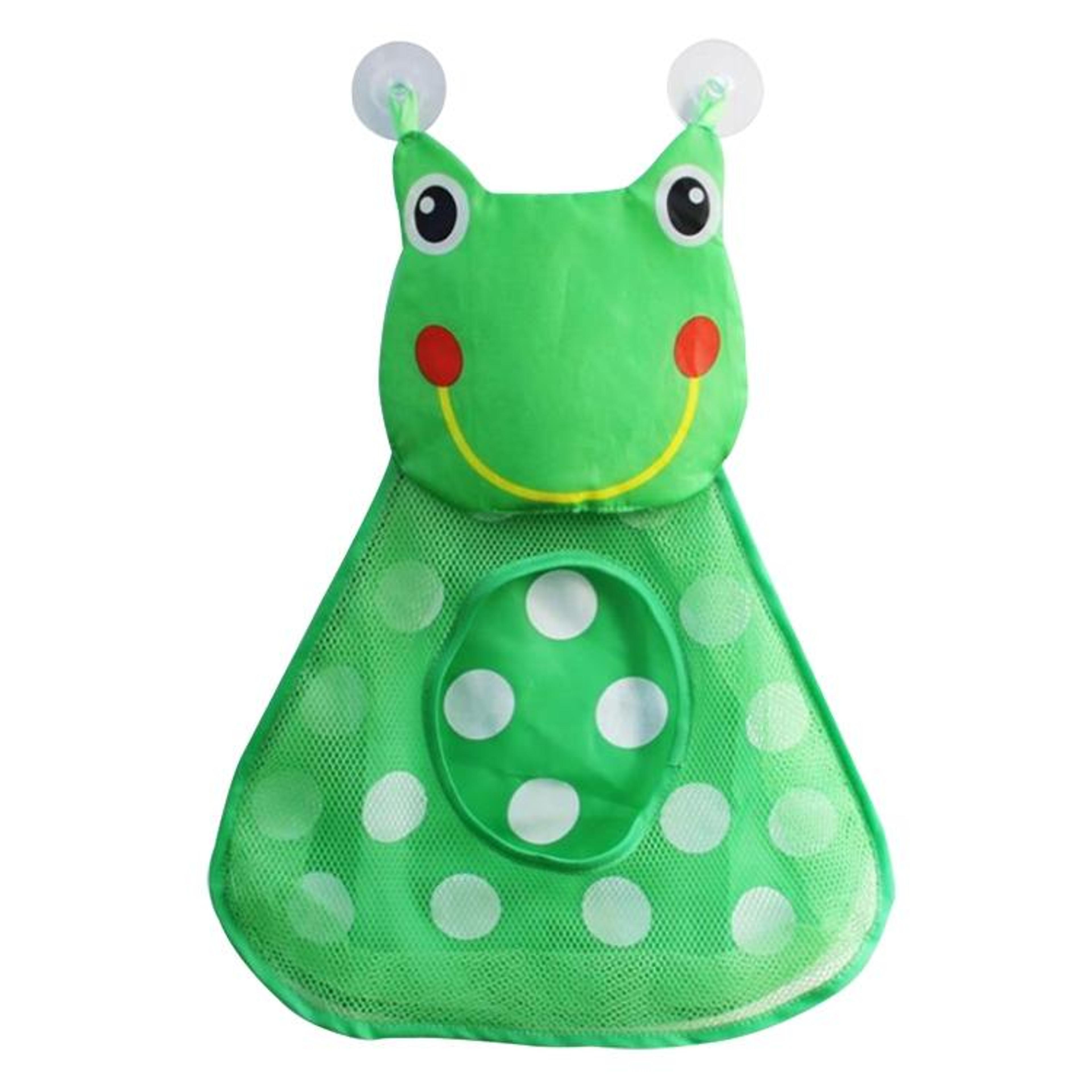 frog baby bath toy storage organizer mesh net with suction cups for bathroom storage