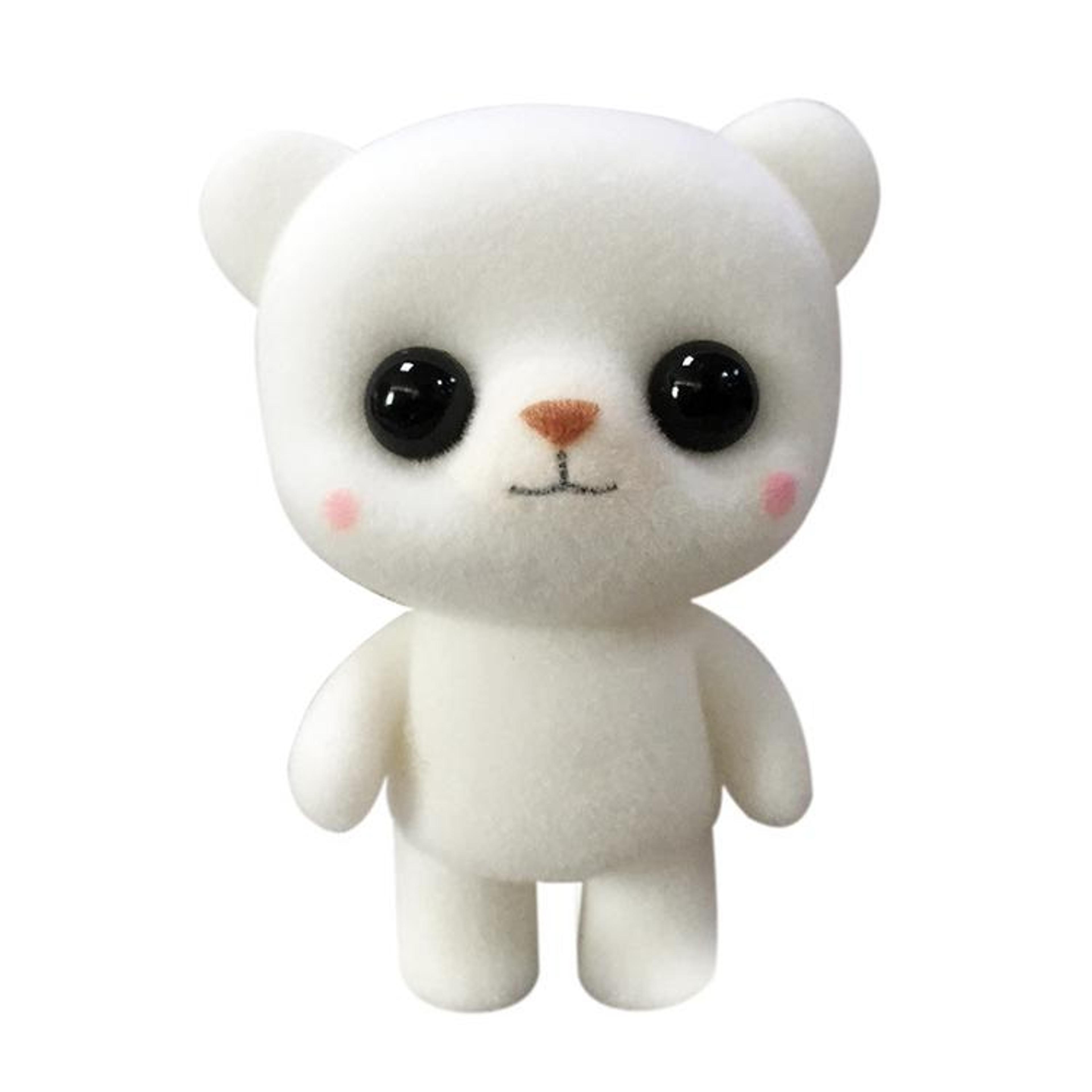 Cute PVC Bear Doll Flocking Animal Figurine Kids Gift Decorative Desk Ornament 1
