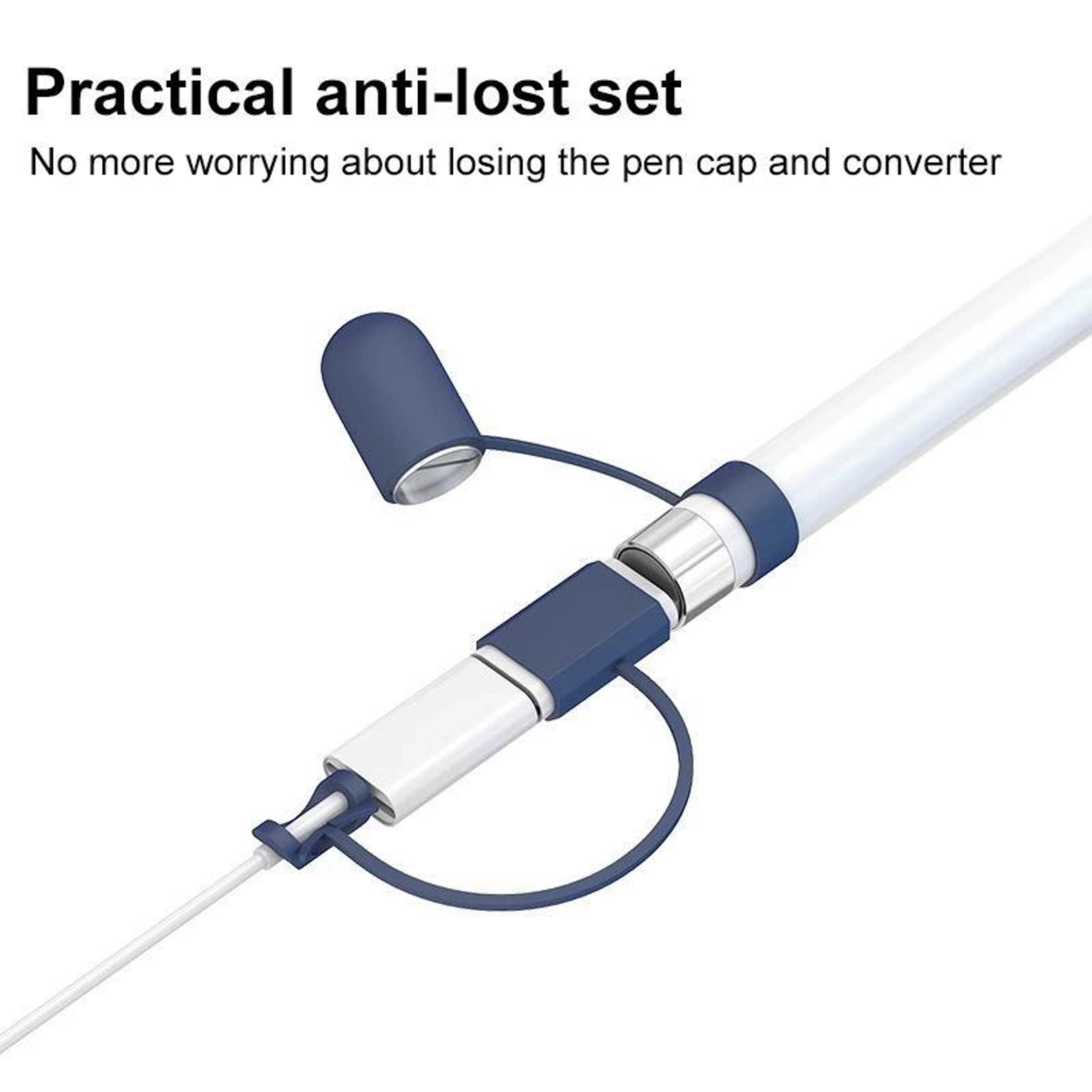4in1 Apple Pencil AntiLost Silicone Cover Set  Protective Cap  Tip Holder 4