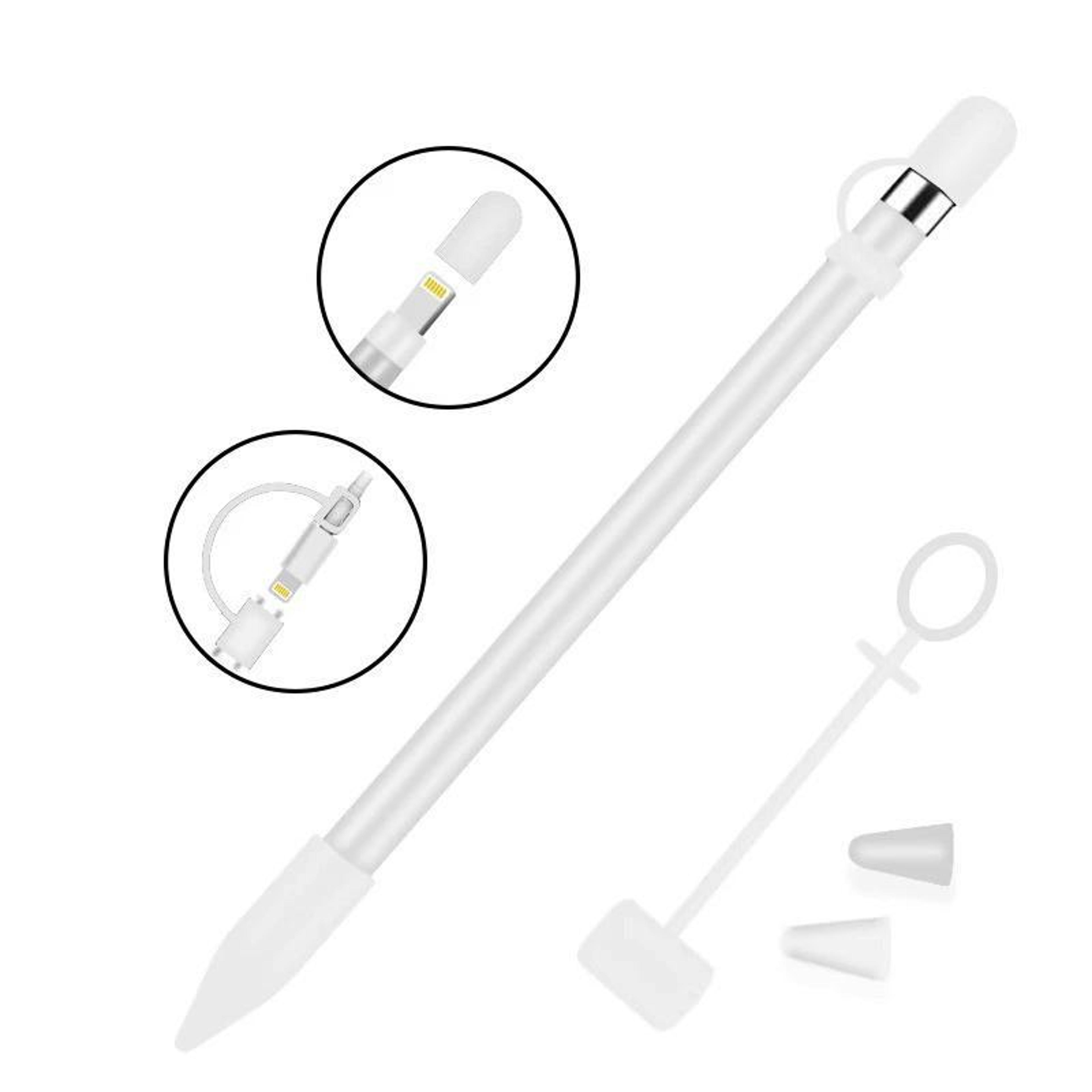 4in1 Apple Pencil AntiLost Silicone Cover Set  Protective Cap  Tip Holder 5