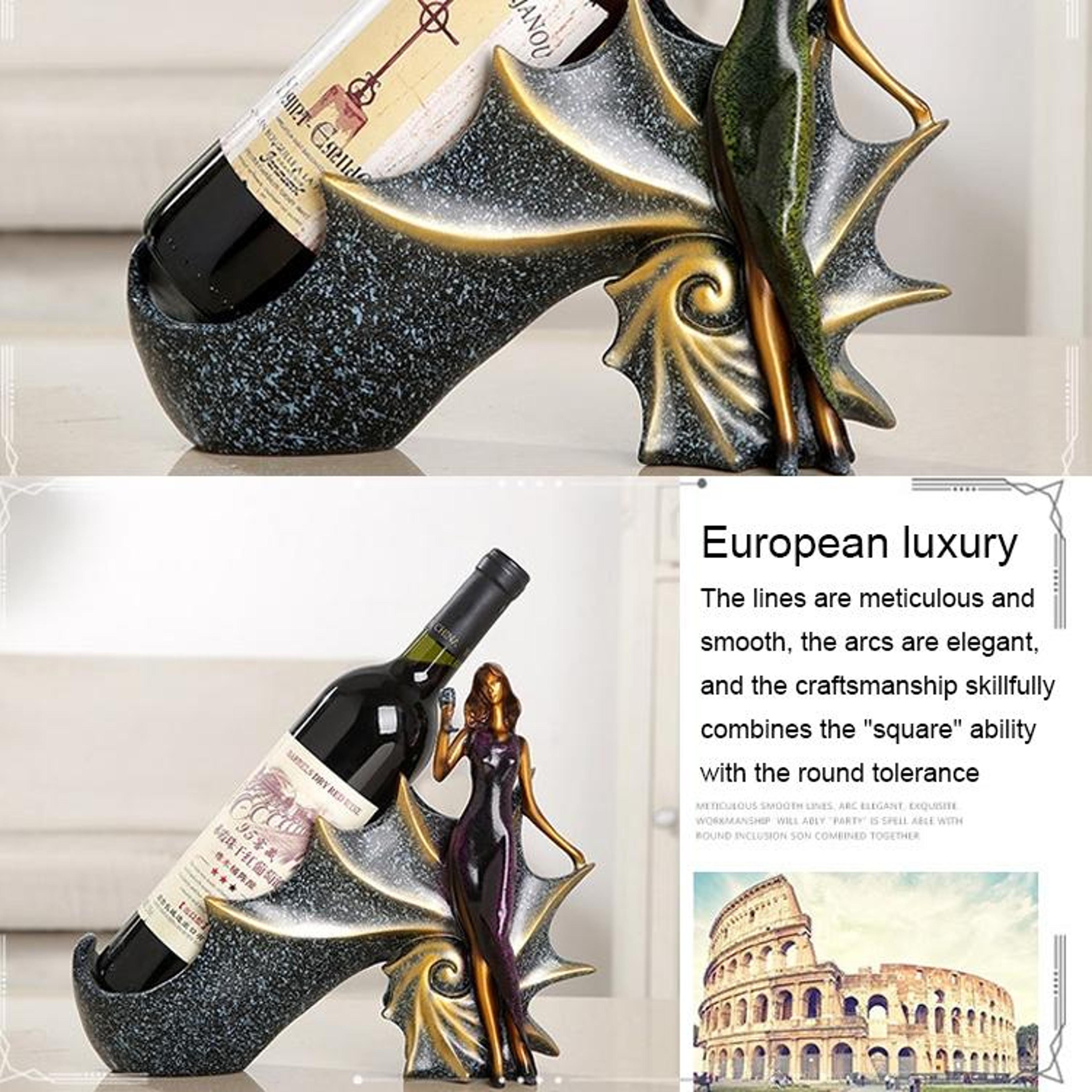 Elegant Resin Wine Bottle Holder Sculpture  Creative Wine Bottle Holder For Home Bar Decor 6