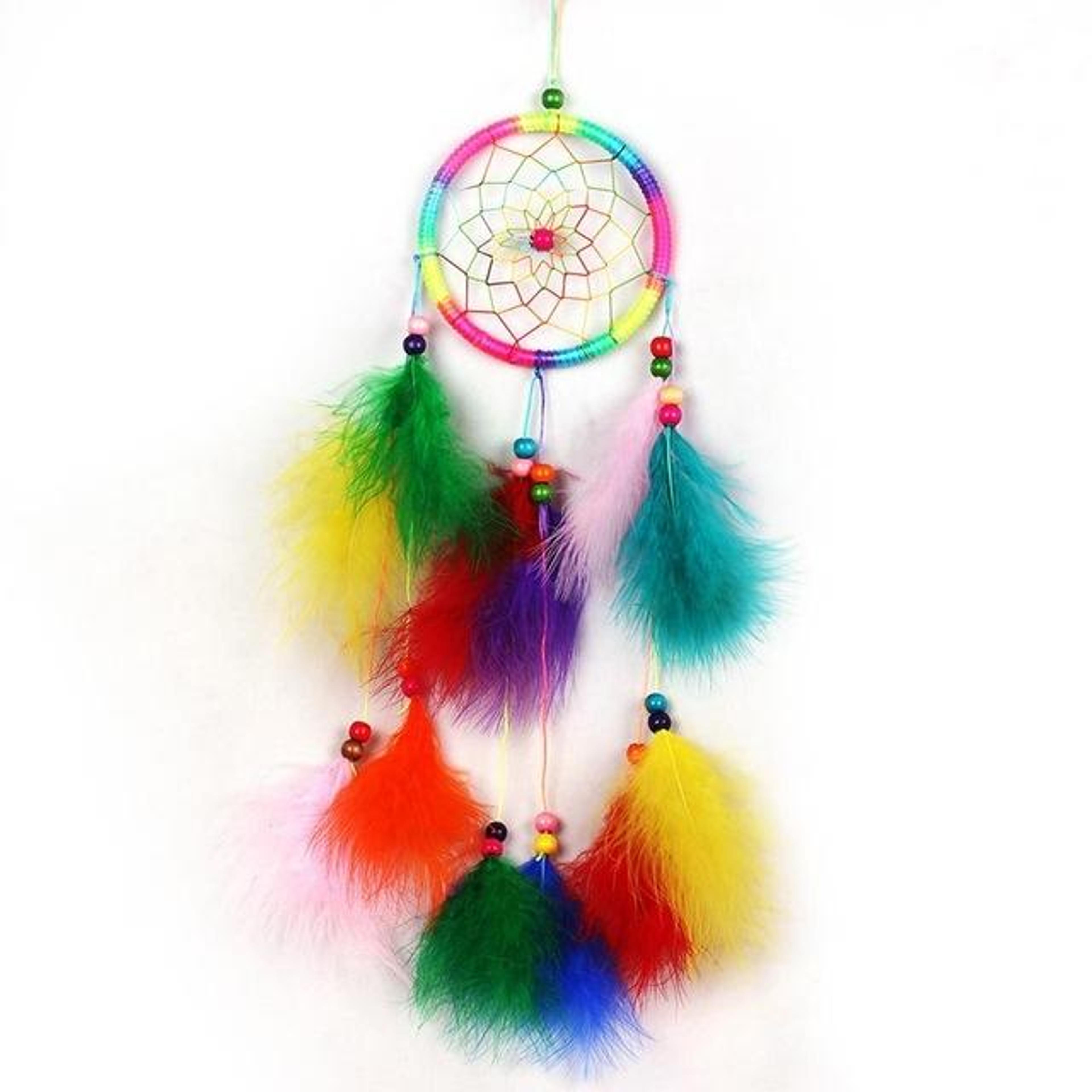 Boho Dream Catcher Car Hanging Ornament Handwoven Feather Wall Decor 9