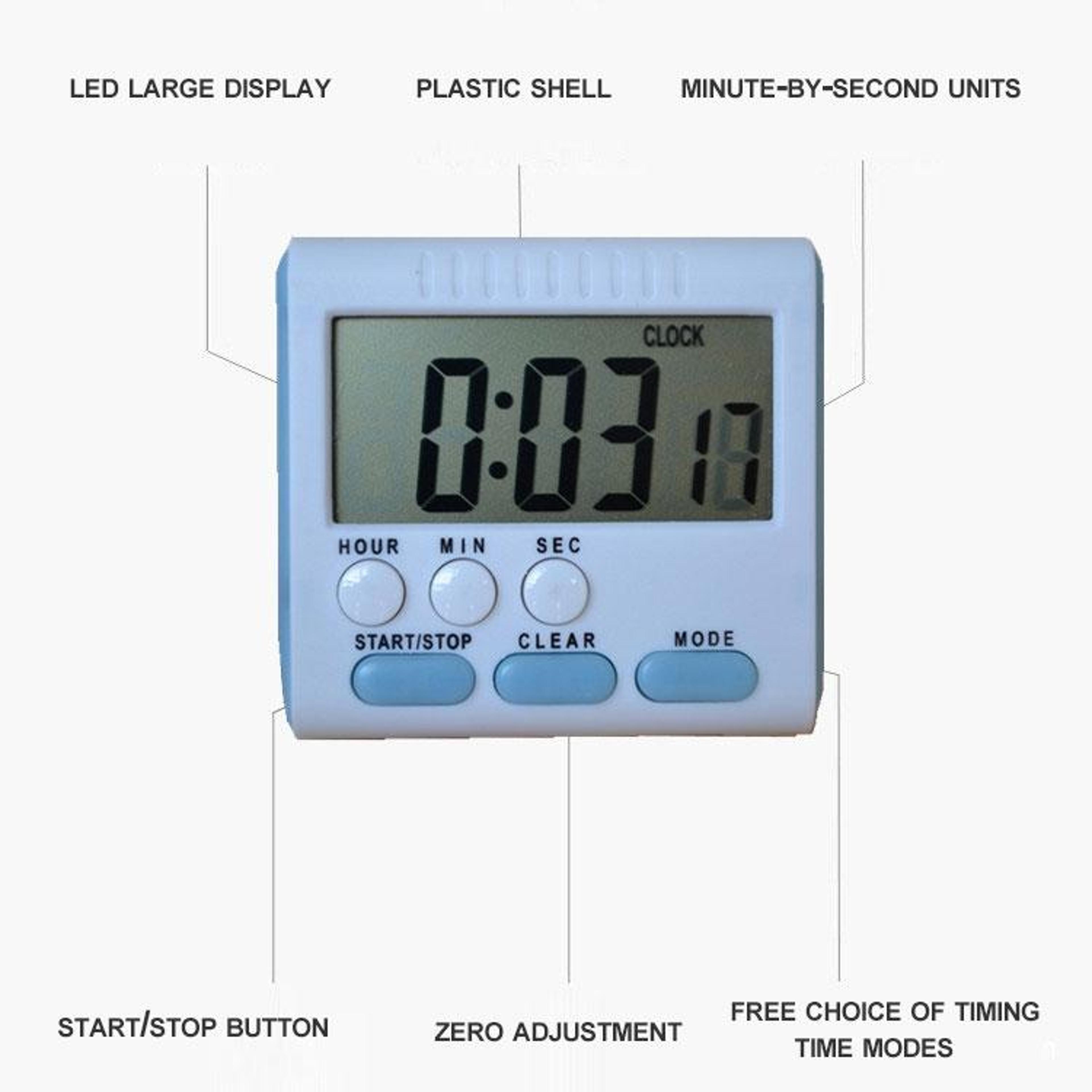Premium 24 Hour Magnetic Digital Kitchen Timer With Large LCD Clock 3