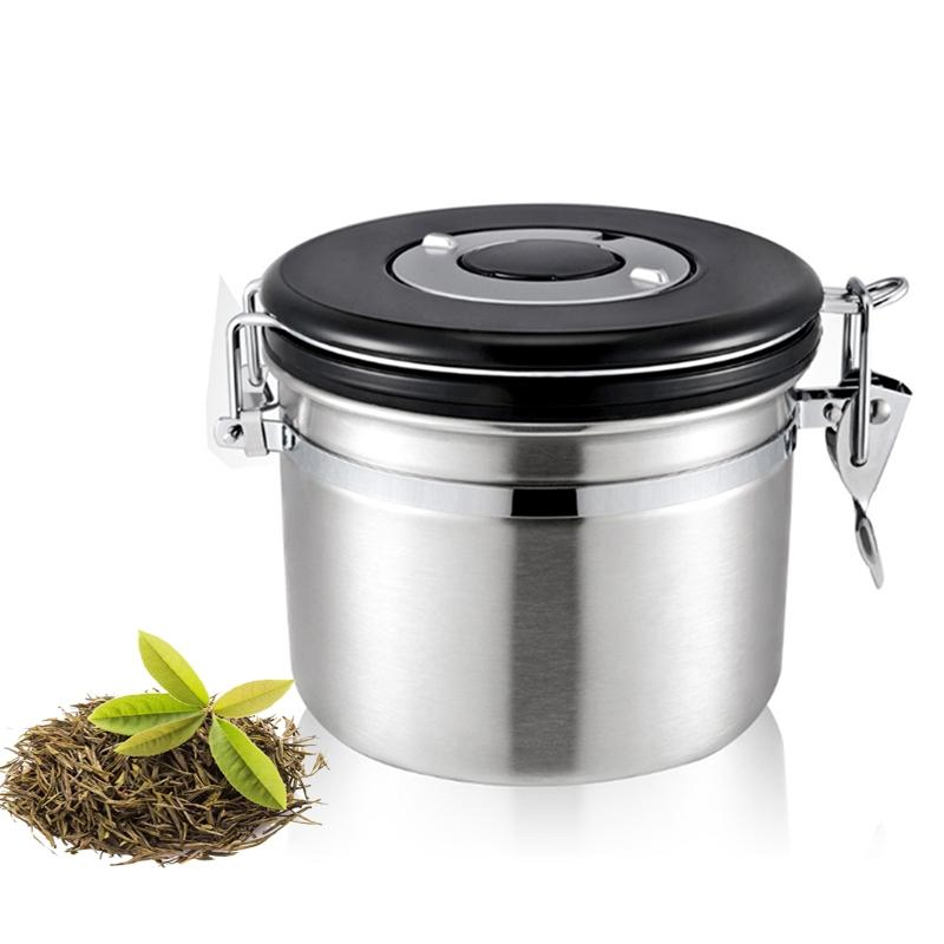 FreshLock 1200ml Airtight Coffee Canister With CO2 Valve  Freshness Calendar 1