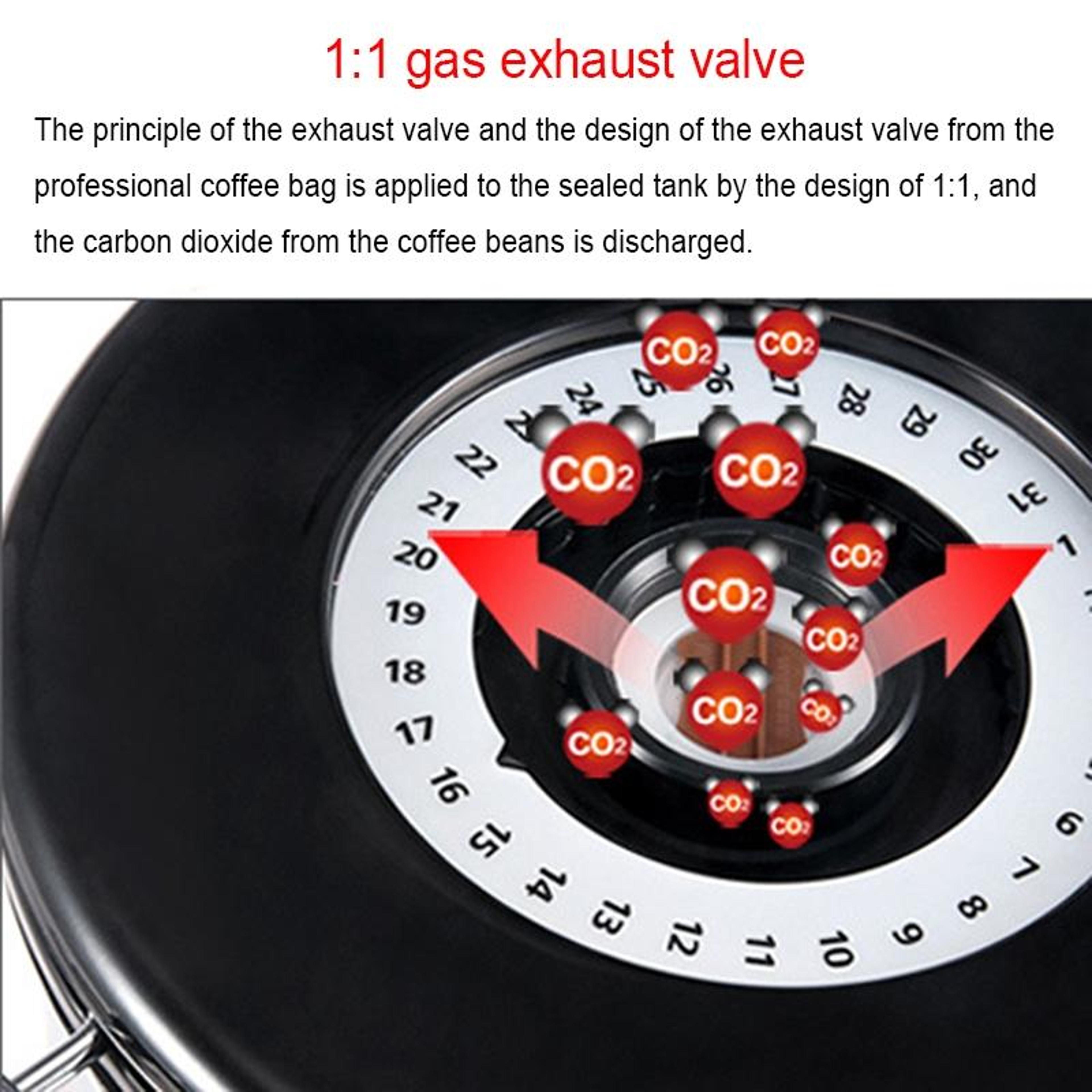 FreshLock 1200ml Airtight Coffee Canister With CO2 Valve  Freshness Calendar 6