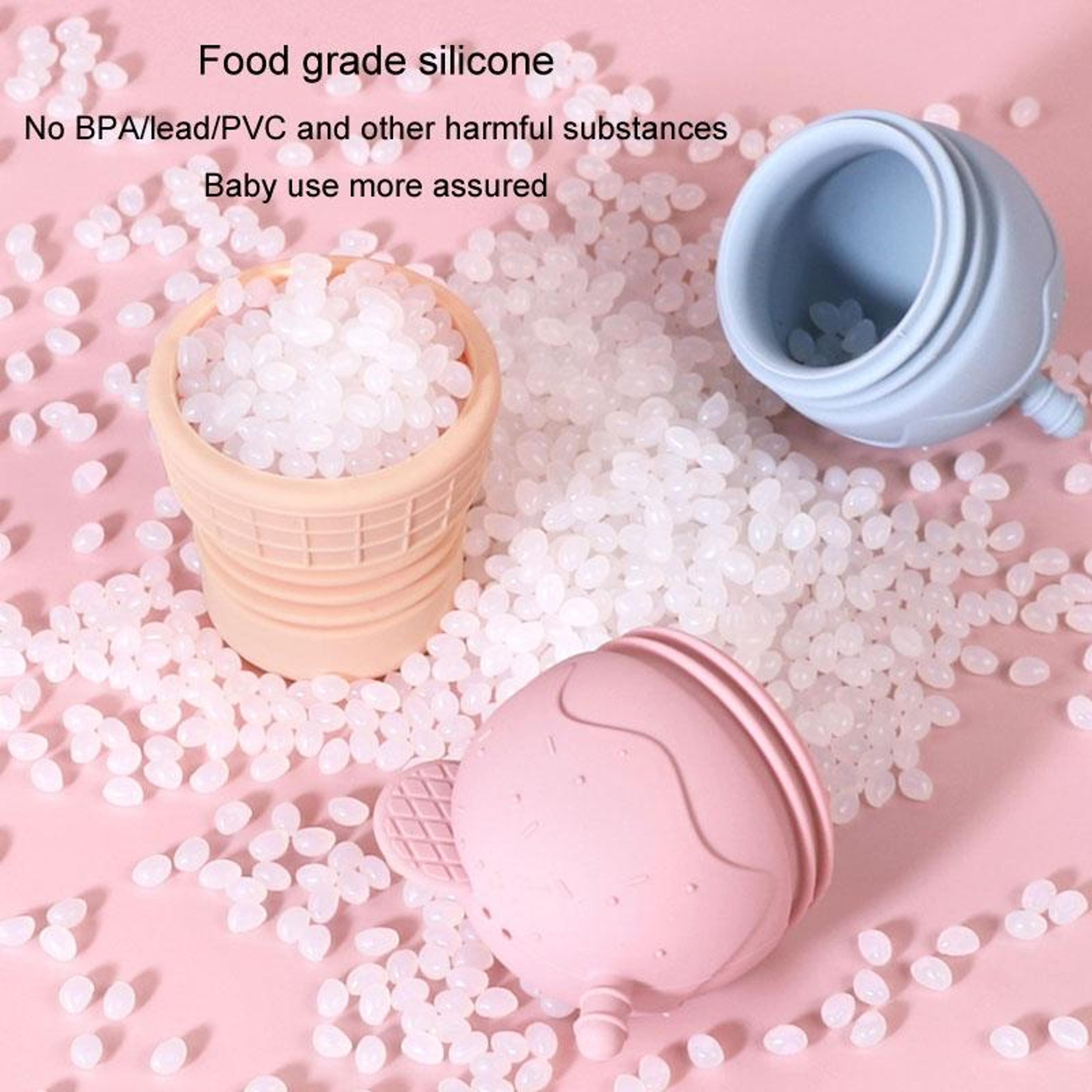 Cute Ice Cream Baby Bath Toy Spray Set  Silicone Toddler Bath Water Toy For Kids 4