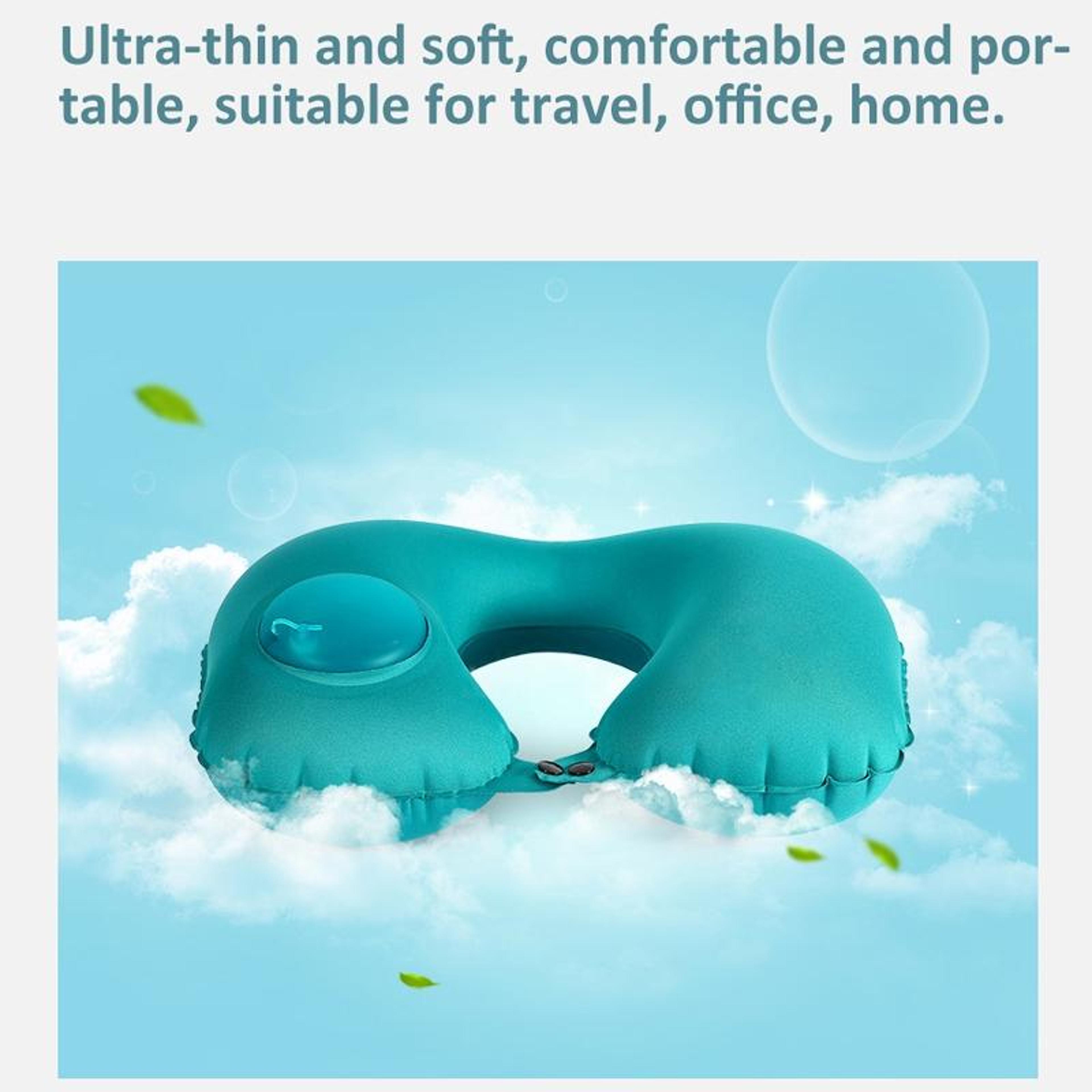 ComfortPress AutoInflating Travel Neck Pillow For Airplane Car  Office Support 6