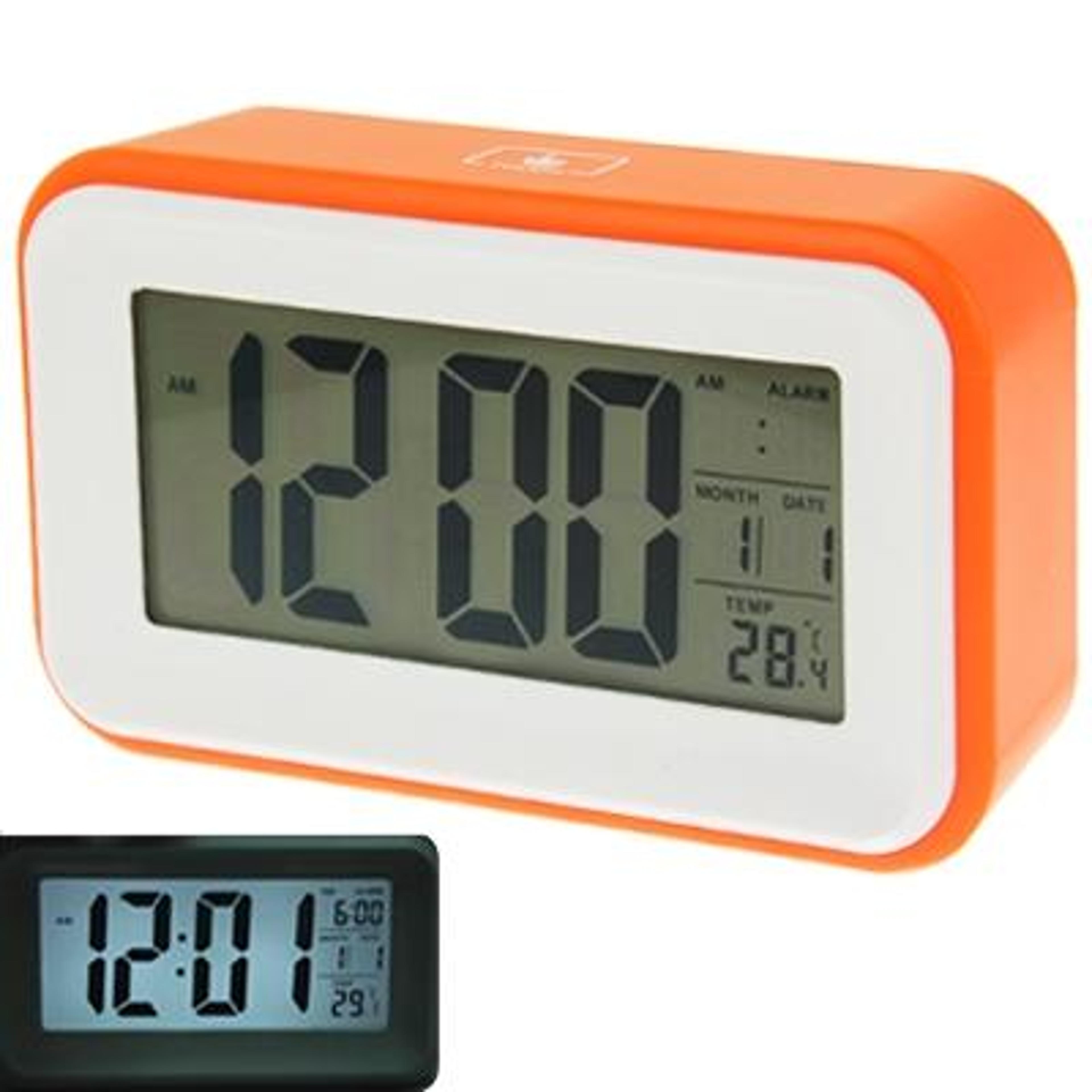 Robot Shape LCD Digital Alarm Clock With Large Screen Calendar And Memo Holder Clip 4