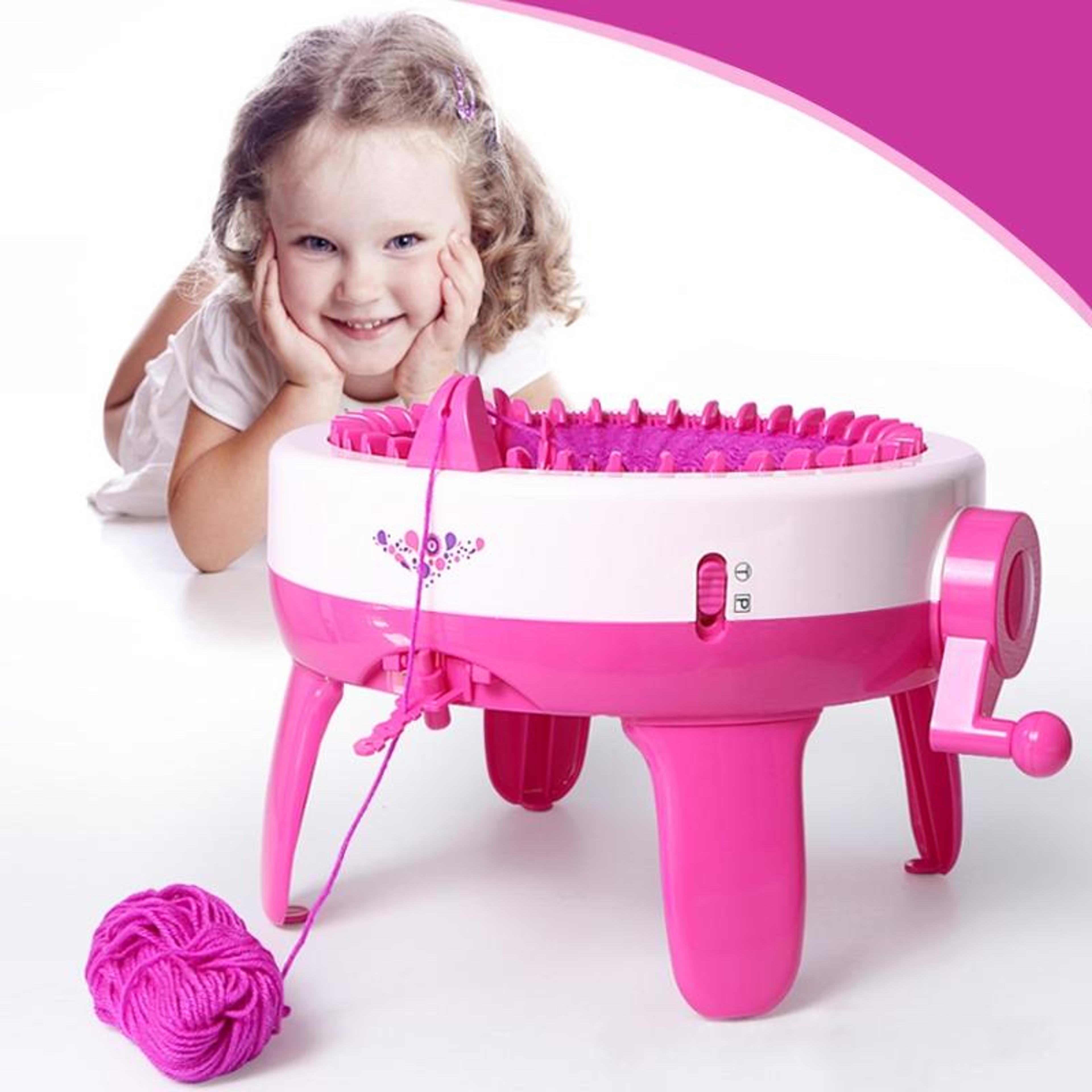 kids knitting machine diy hand crank loom for hats & scarves 40 needle creative craft toy