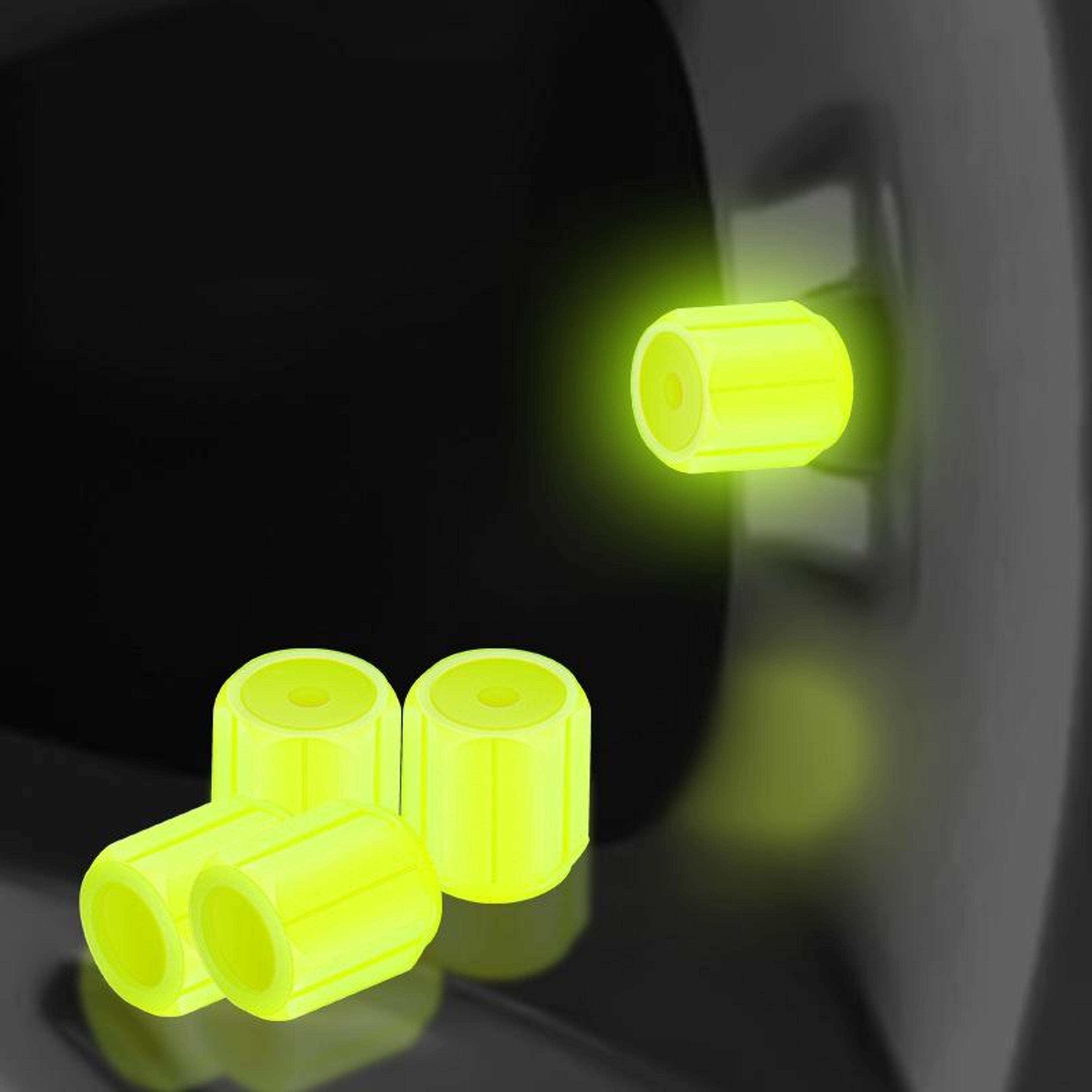 glow in the dark tire valve caps universal luminous tire valve covers for cars & motorcycles