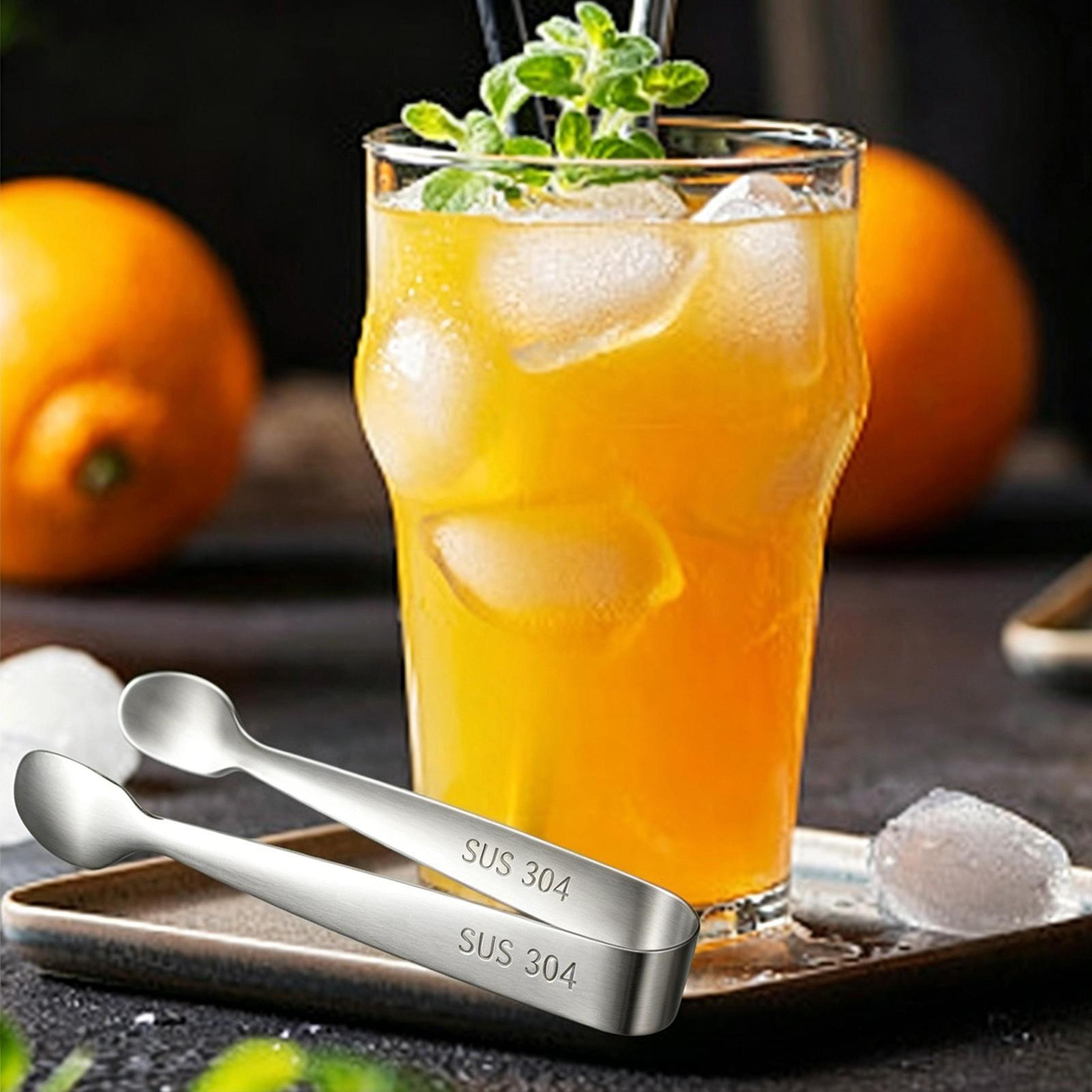 304 stainless steel ice & sugar cube tongs spoon head bar clip for cocktails