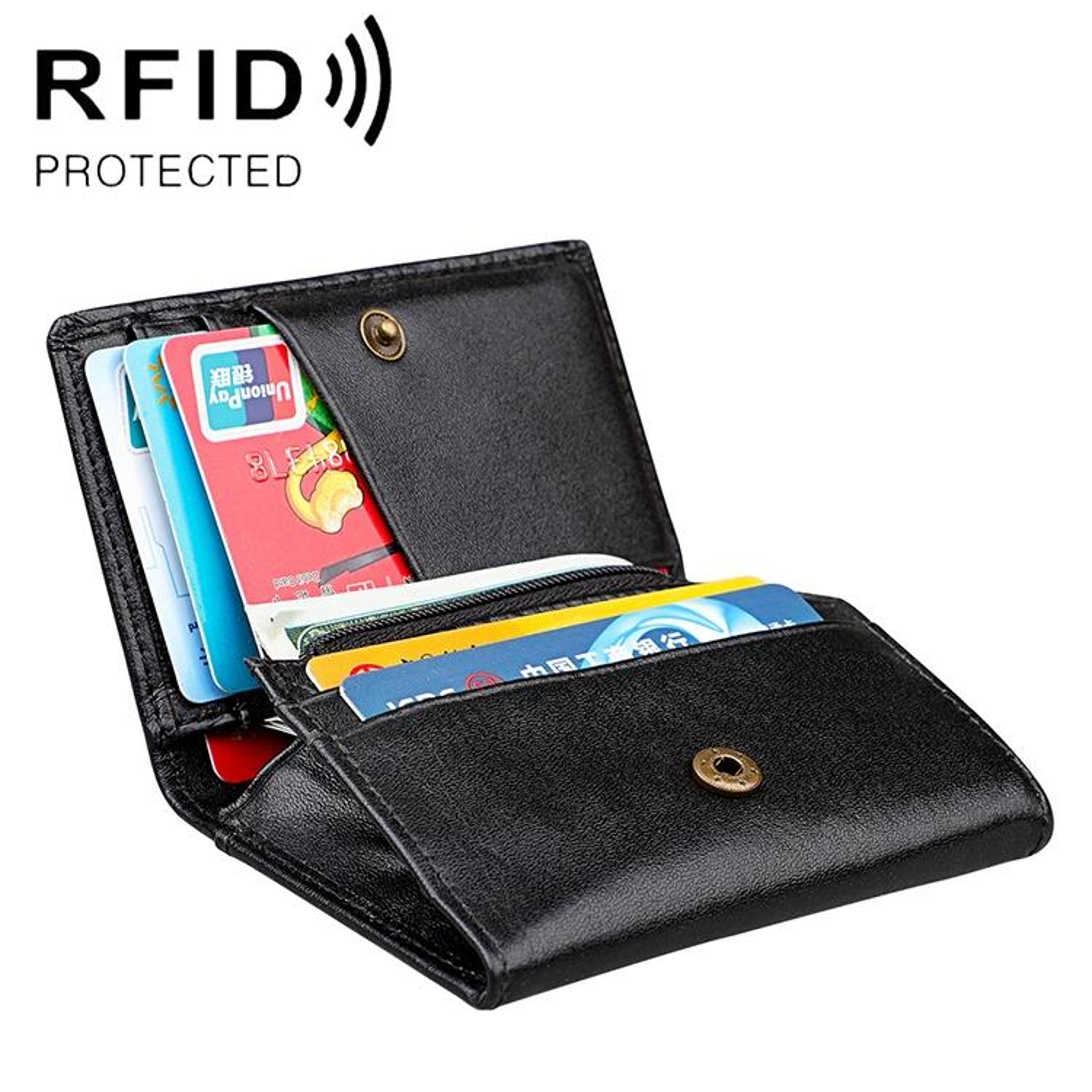 KB171 Antimagnetic RFID Crazy Horse Texture Leather Card Holder Wallet For Men And WomenYellowish B 8