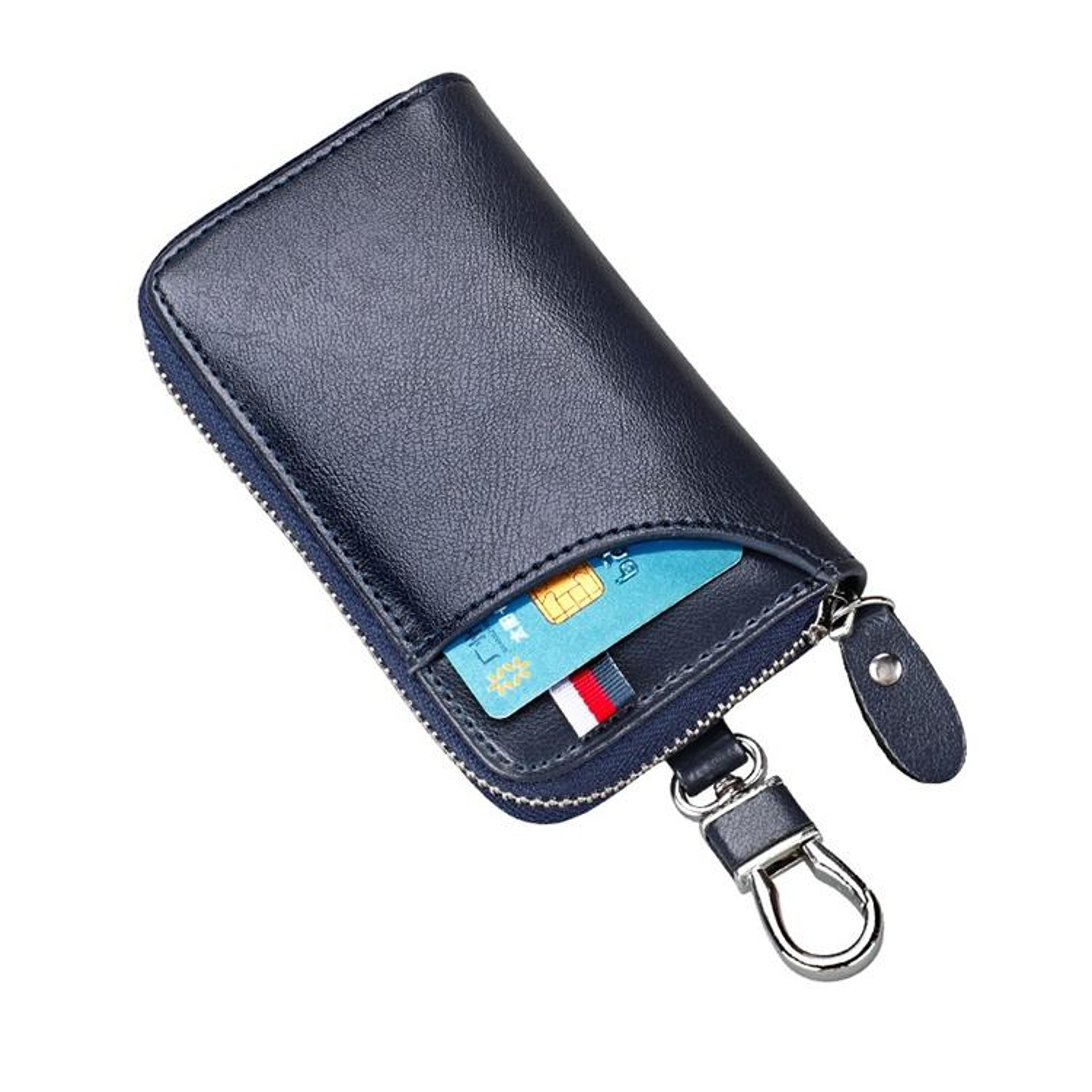Multi Function Leather Waist Hanging Wallet Key Holder Zipper Pouch Organizer 3