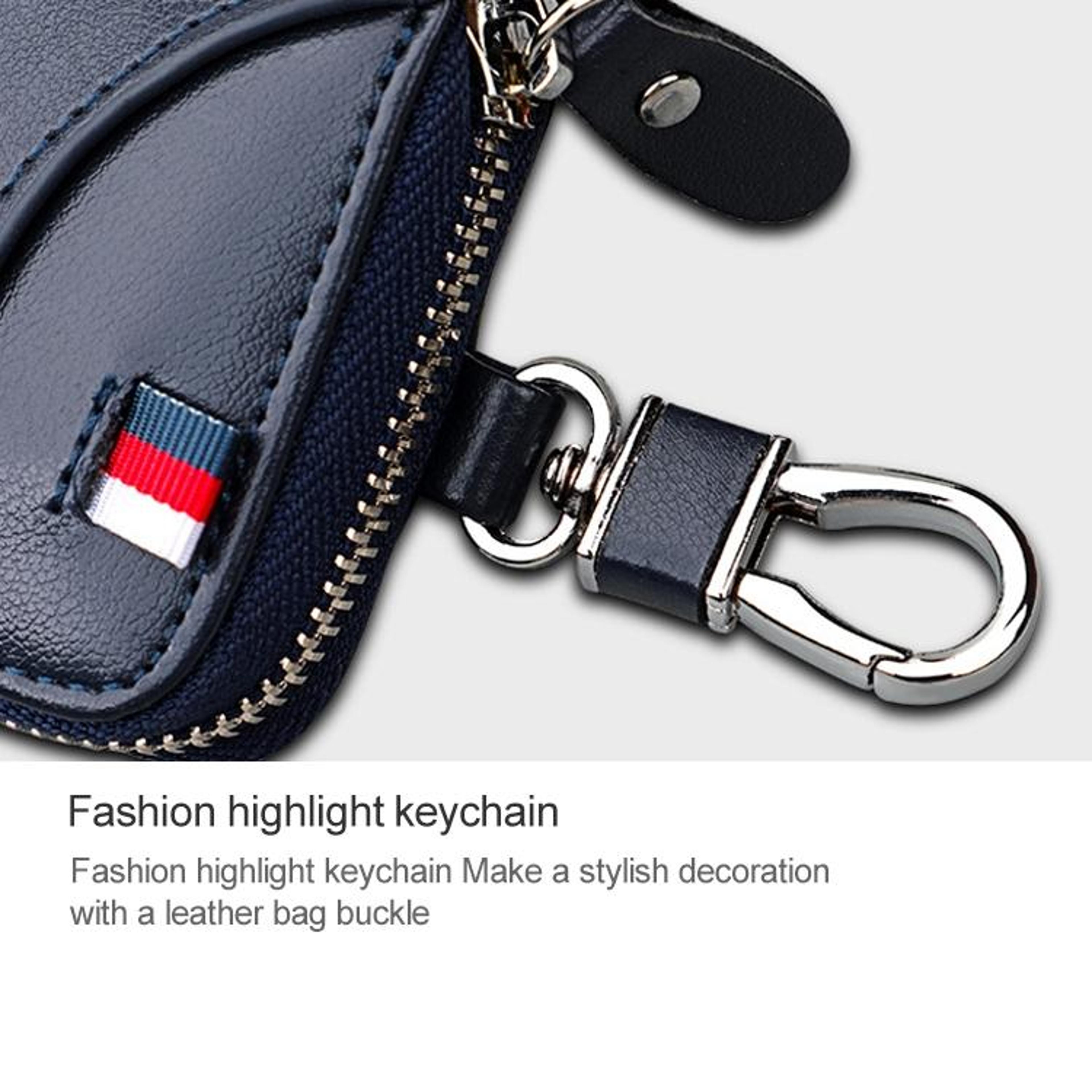 Multi Function Leather Waist Hanging Wallet Key Holder Zipper Pouch Organizer 7
