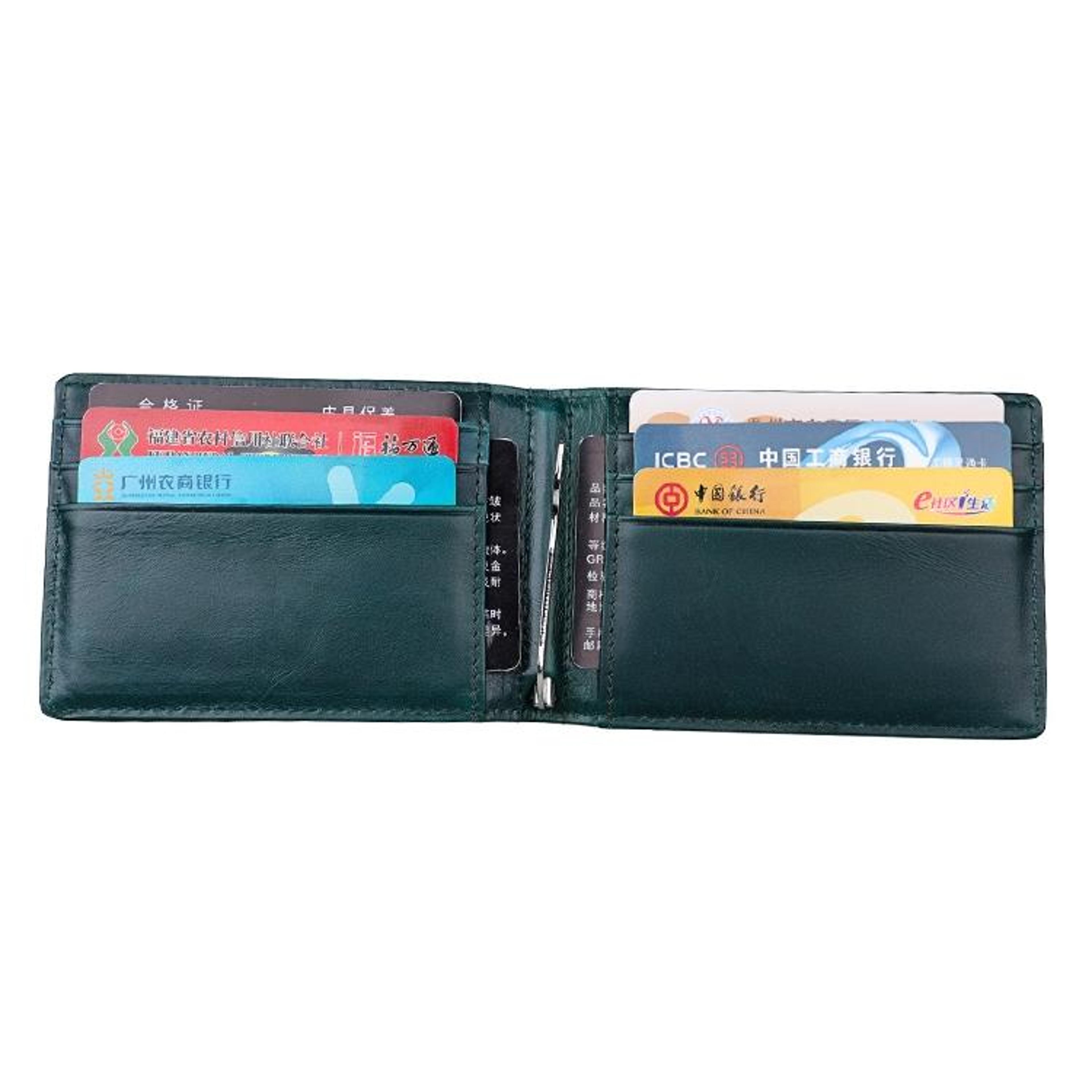 RFID Blocking Leather Billfold Wallet Anti Magnetic Crazy Horse Slim Wallet For Men  Women 3