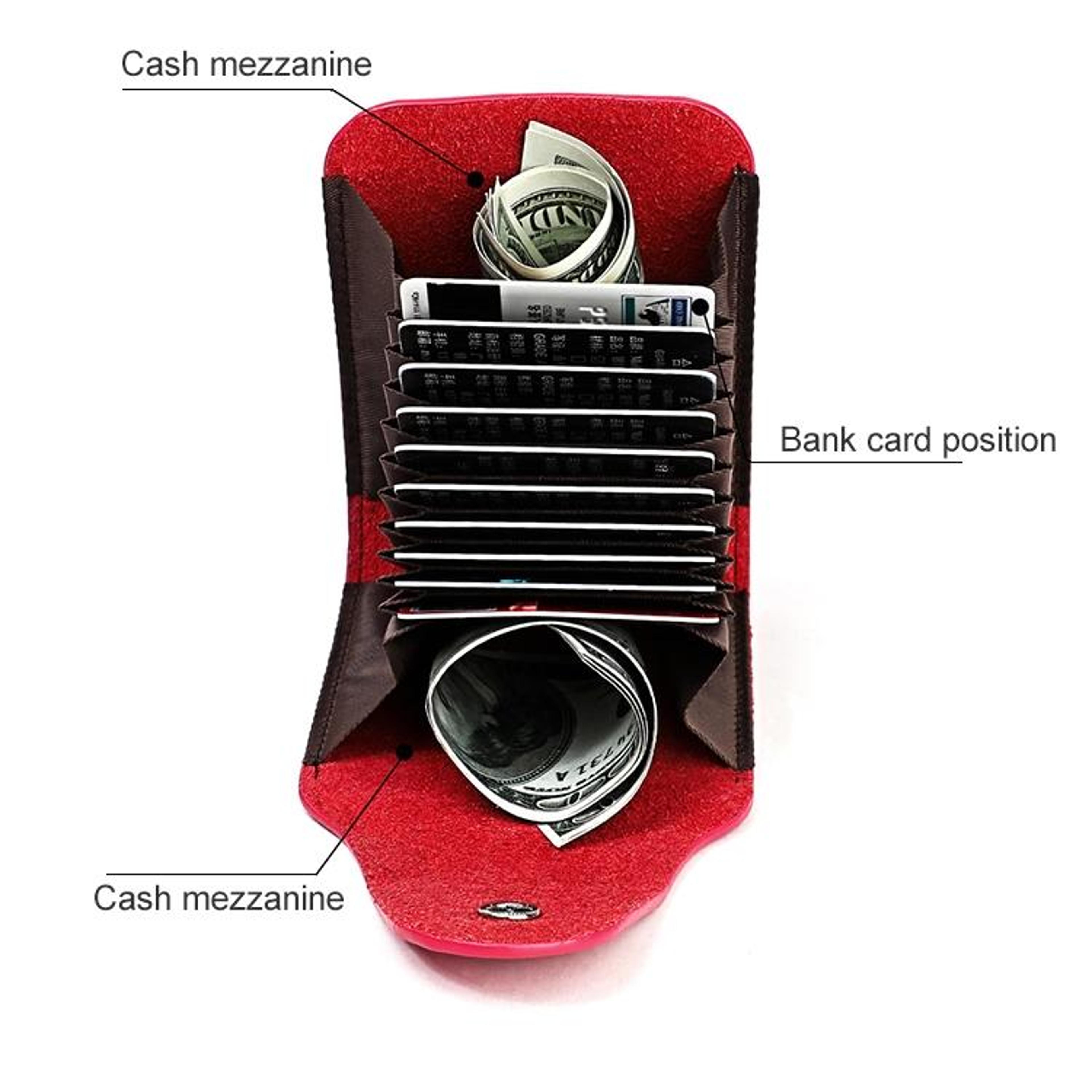 Large Capacity Leather Card Holder Wallet Slim Brown Compact Design For Men And Women 5