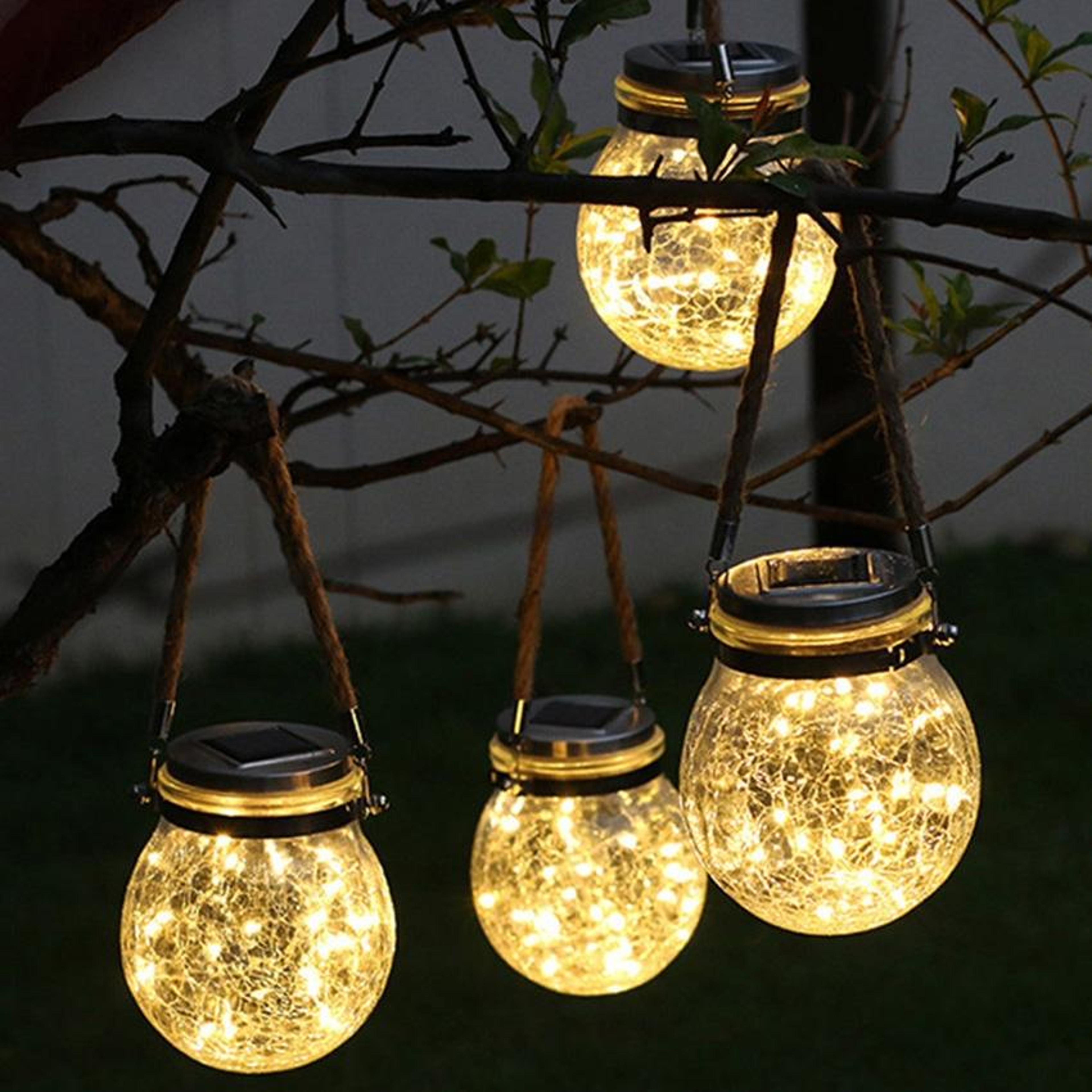 Solar Glass Bottle Pendant Lamp Solar Garden Lights Outdoor Solar Lantern For Patio  Garden Decor 10