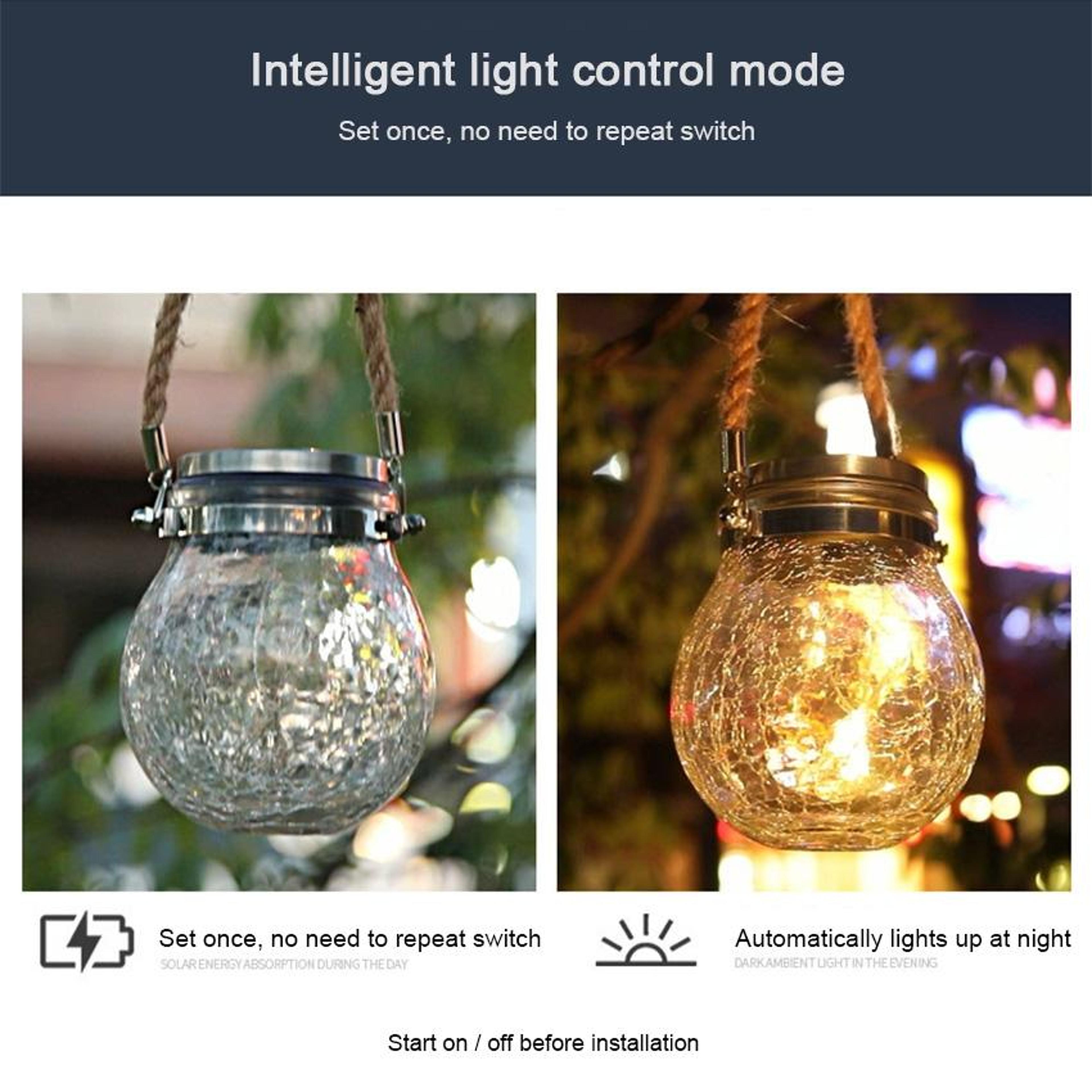 Solar Glass Bottle Pendant Lamp Solar Garden Lights Outdoor Solar Lantern For Patio  Garden Decor 6