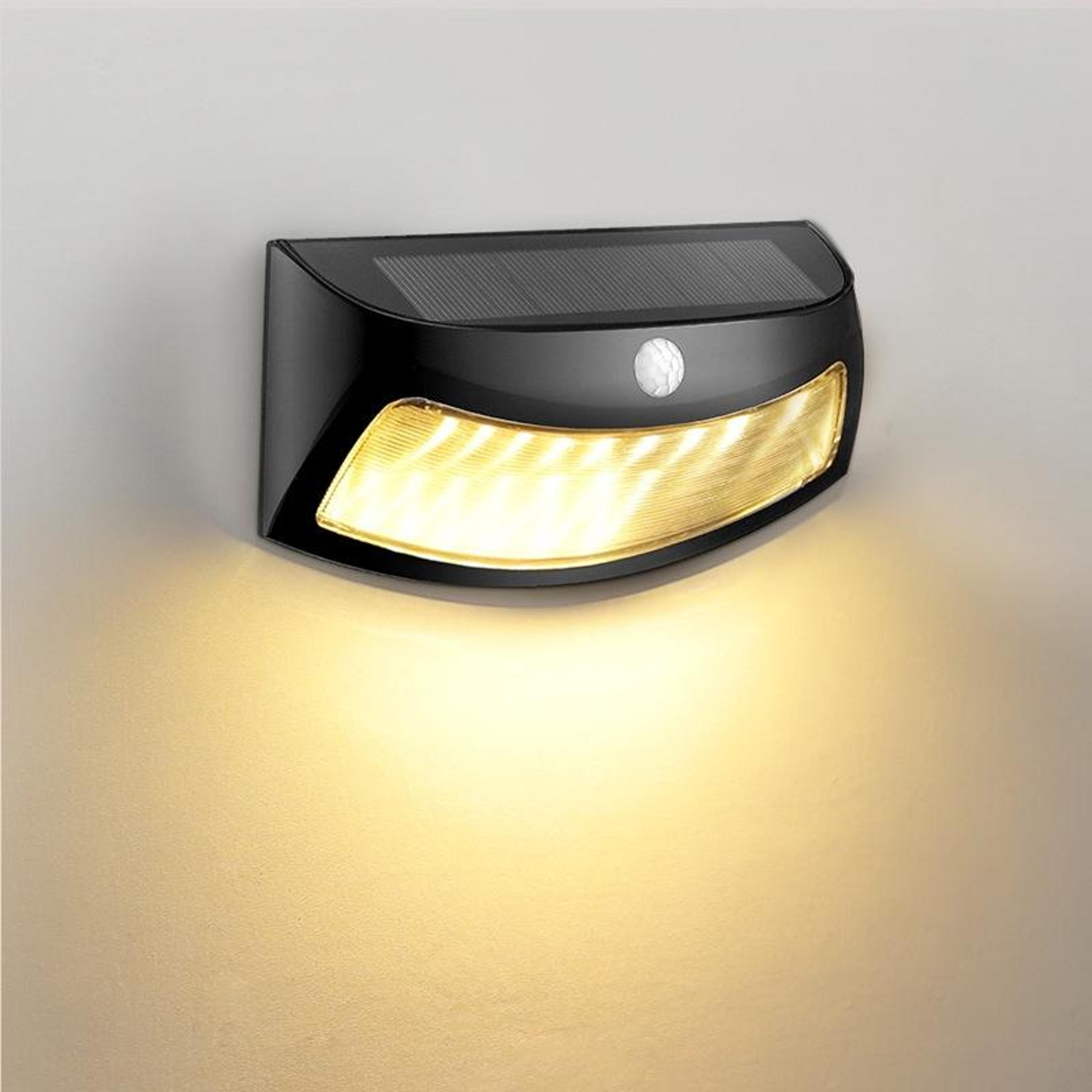 Human Body Induction Solar Motion Sensor Garden Wall Light Outdoor Waterproof Warm LED 0