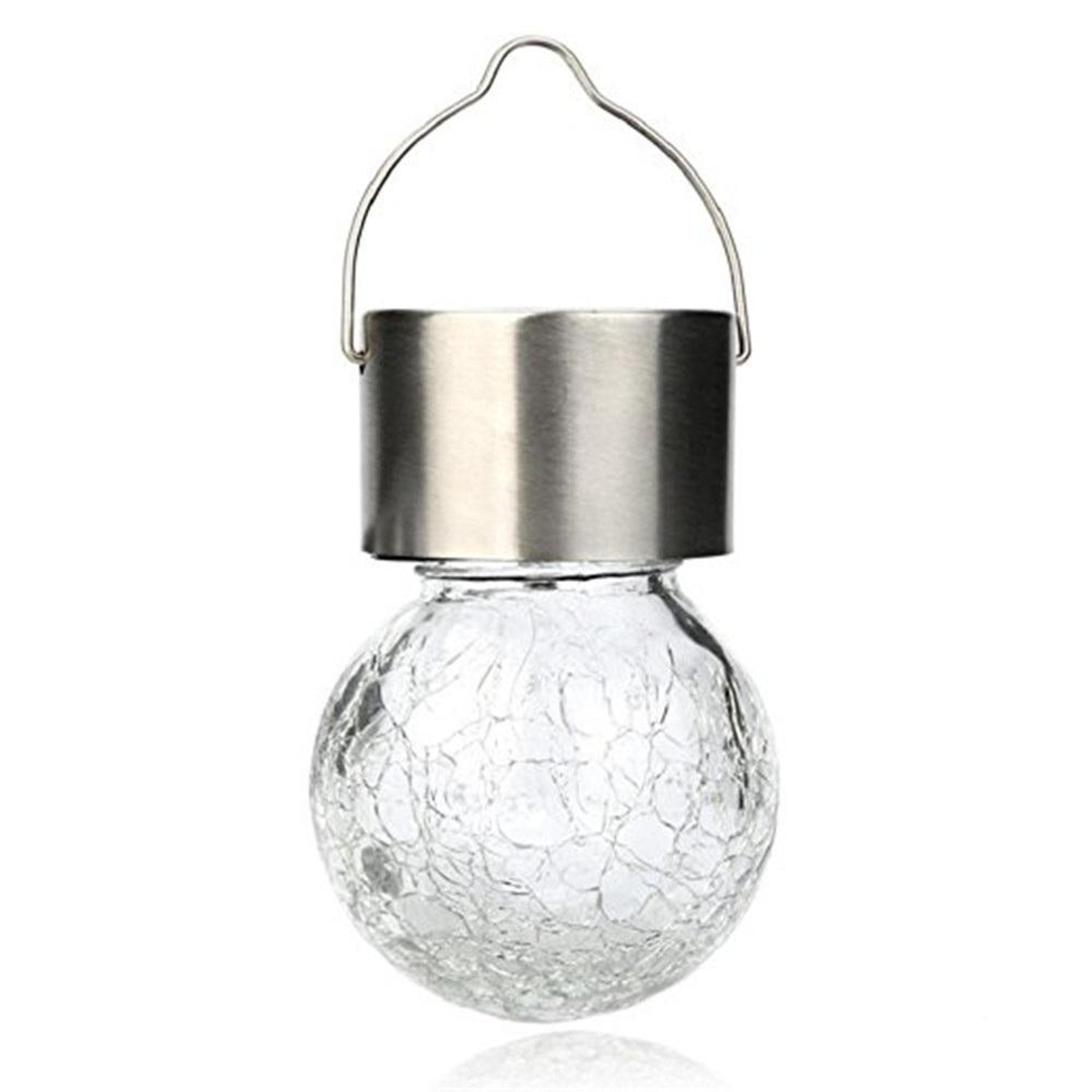 solarglow rgb crystal globe hanging light waterproof solar garden lantern decor