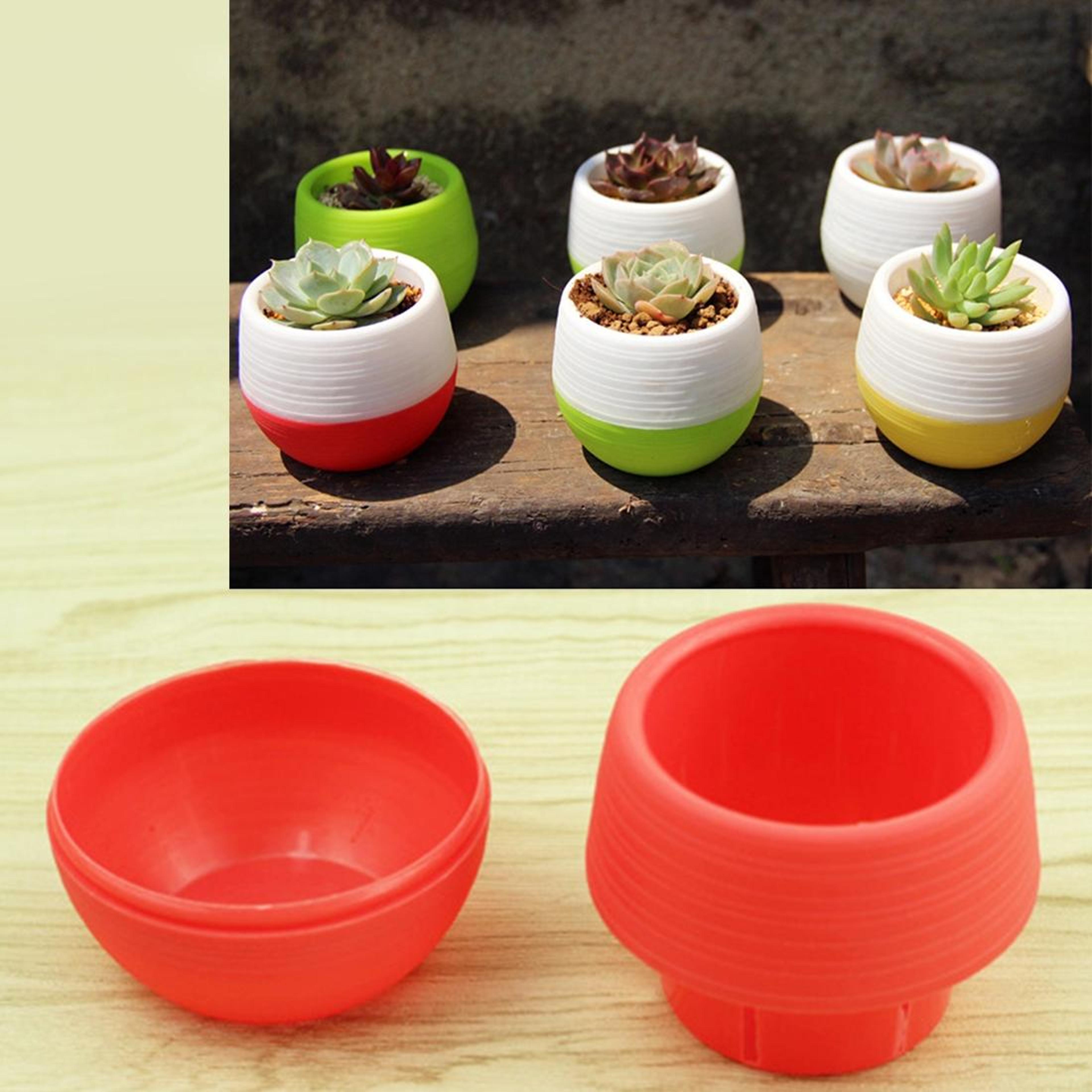 self watering mini flower pot with reservoir for indoor plants and office desk decor