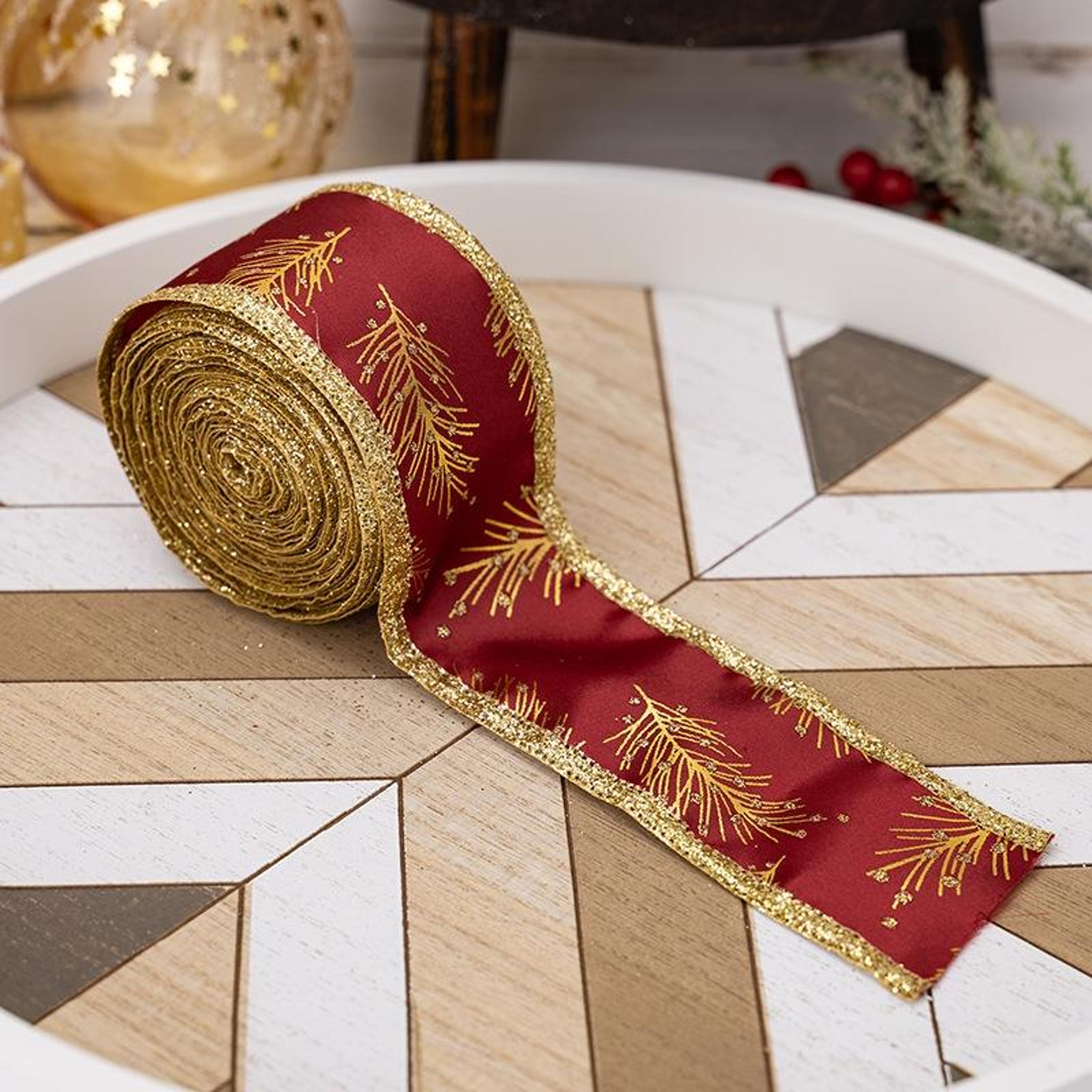Christmas Wired Decorative Ribbon Roll For Gift Wrapping Tree Trim  Holiday Decor 7