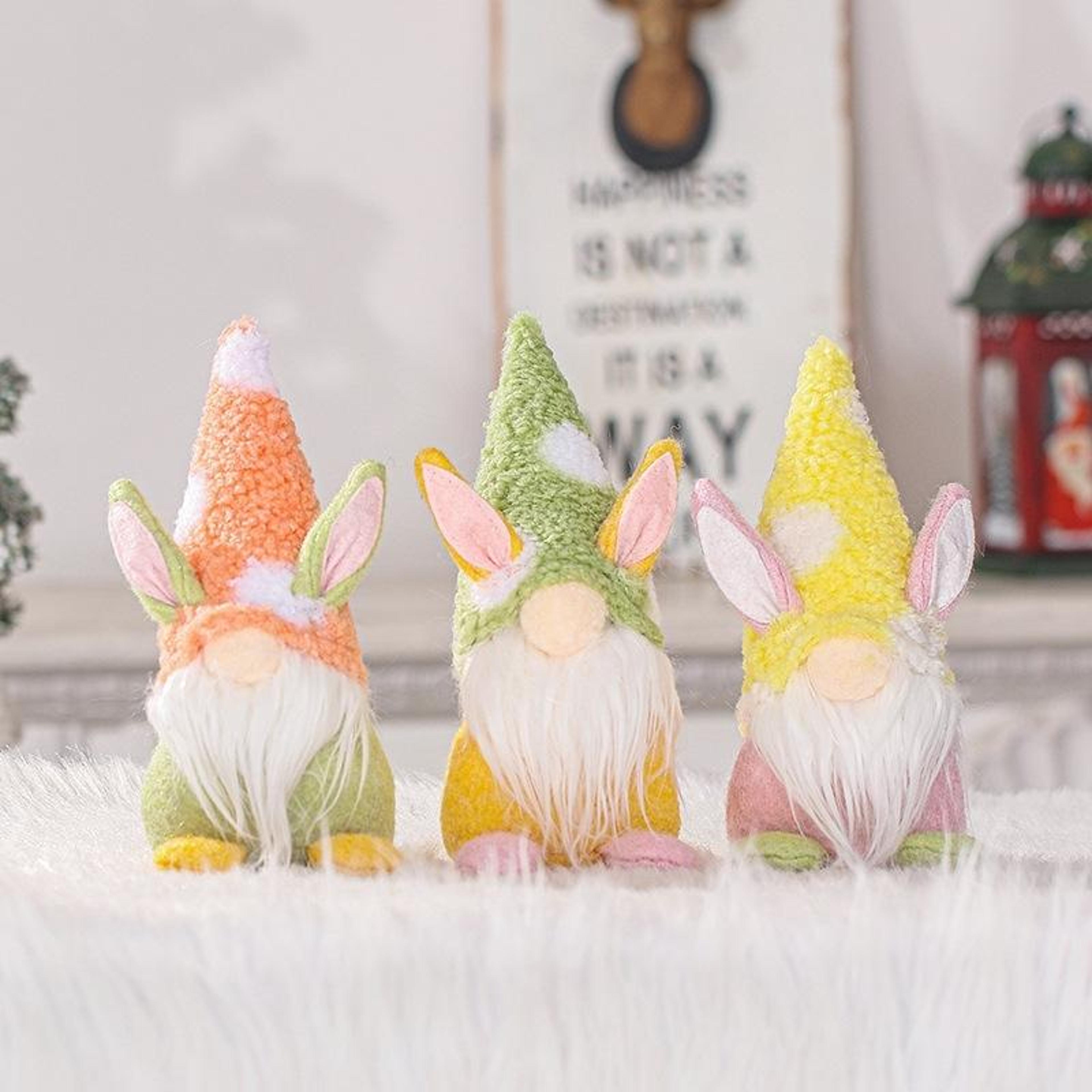 Handcrafted Easter Bunny Gnome Doll Decorative Plush For Tabletop  Spring Home Decor 2