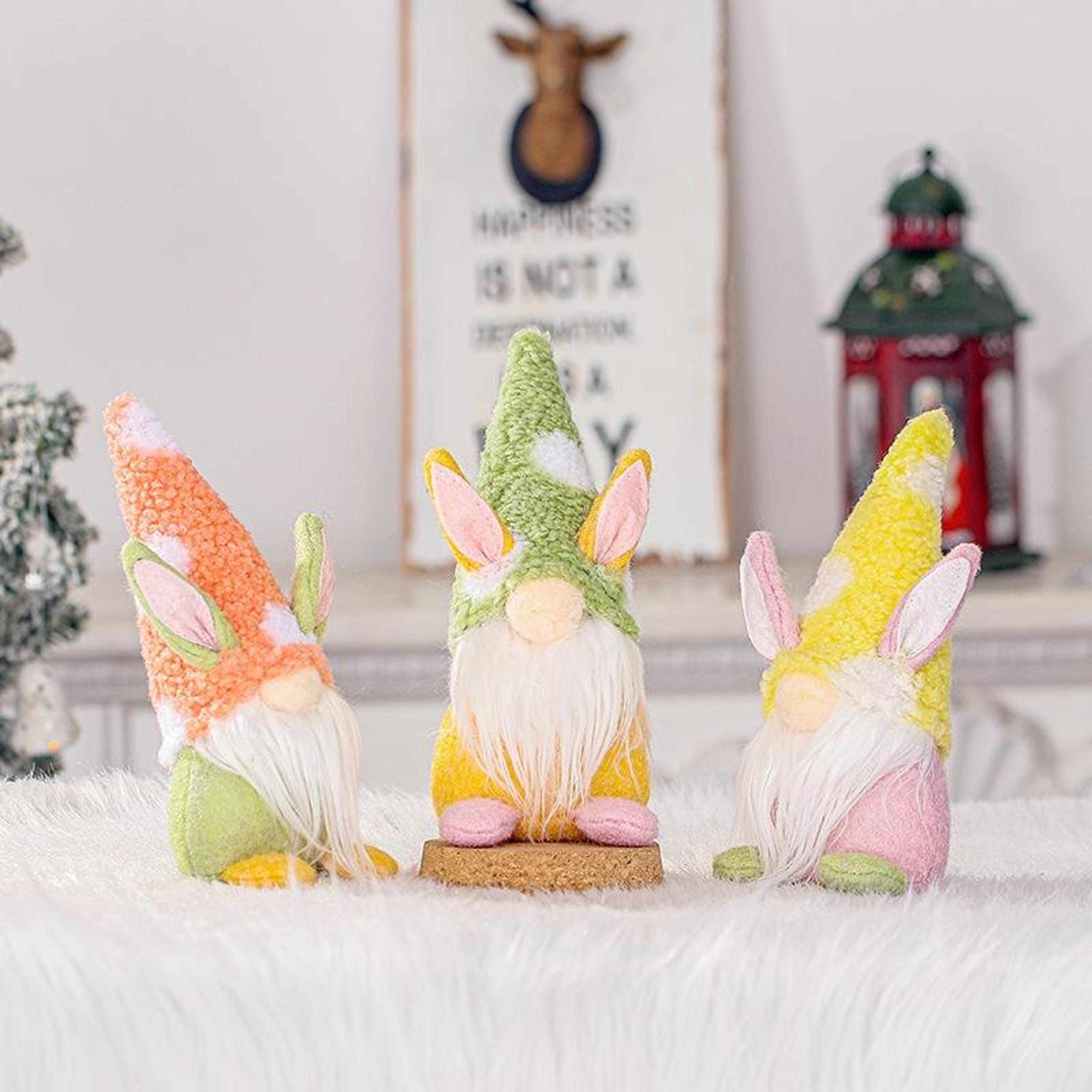 Handcrafted Easter Bunny Gnome Doll Decorative Plush For Tabletop  Spring Home Decor 4