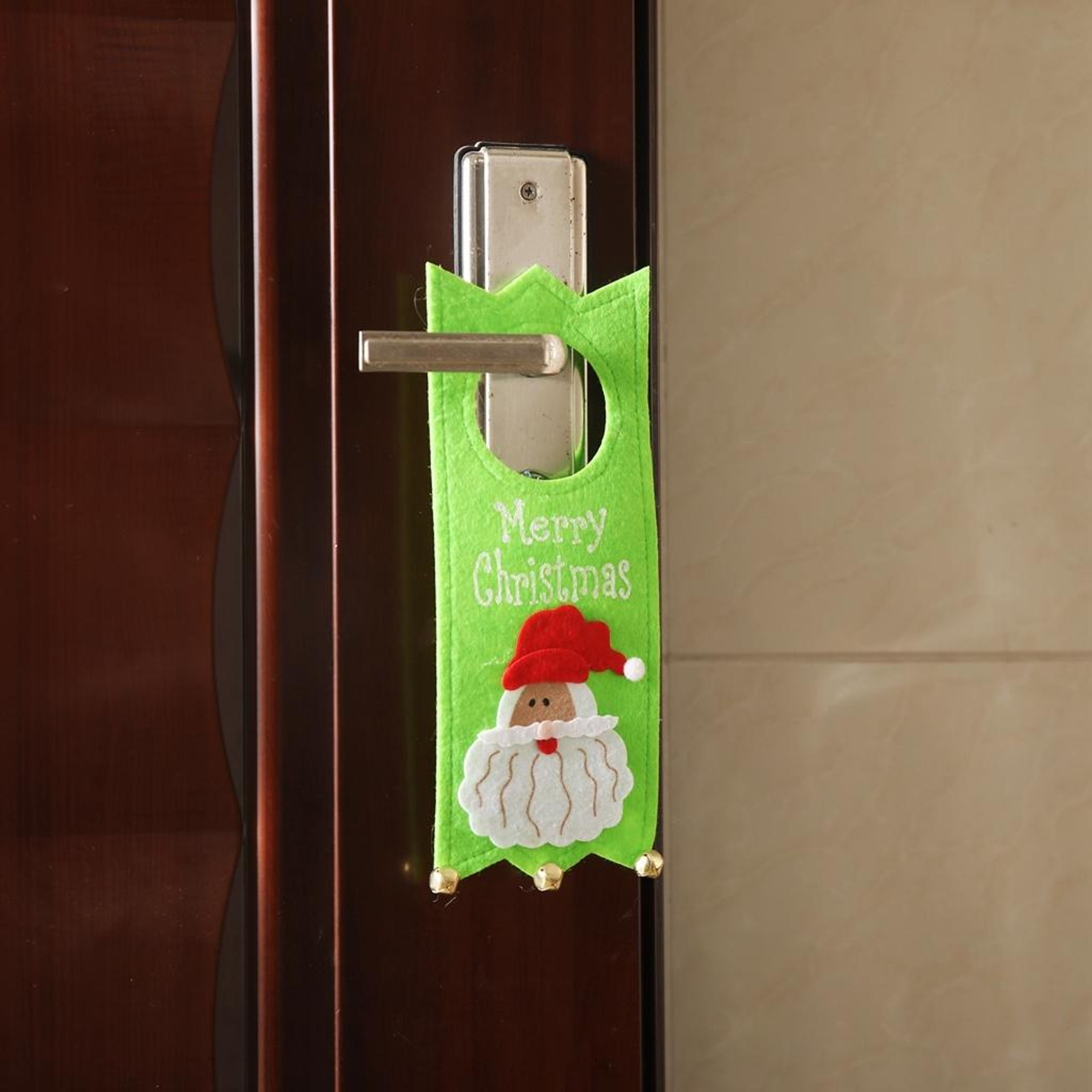 festive felt christmas door hanging ornament for front doors, trees & holiday decor