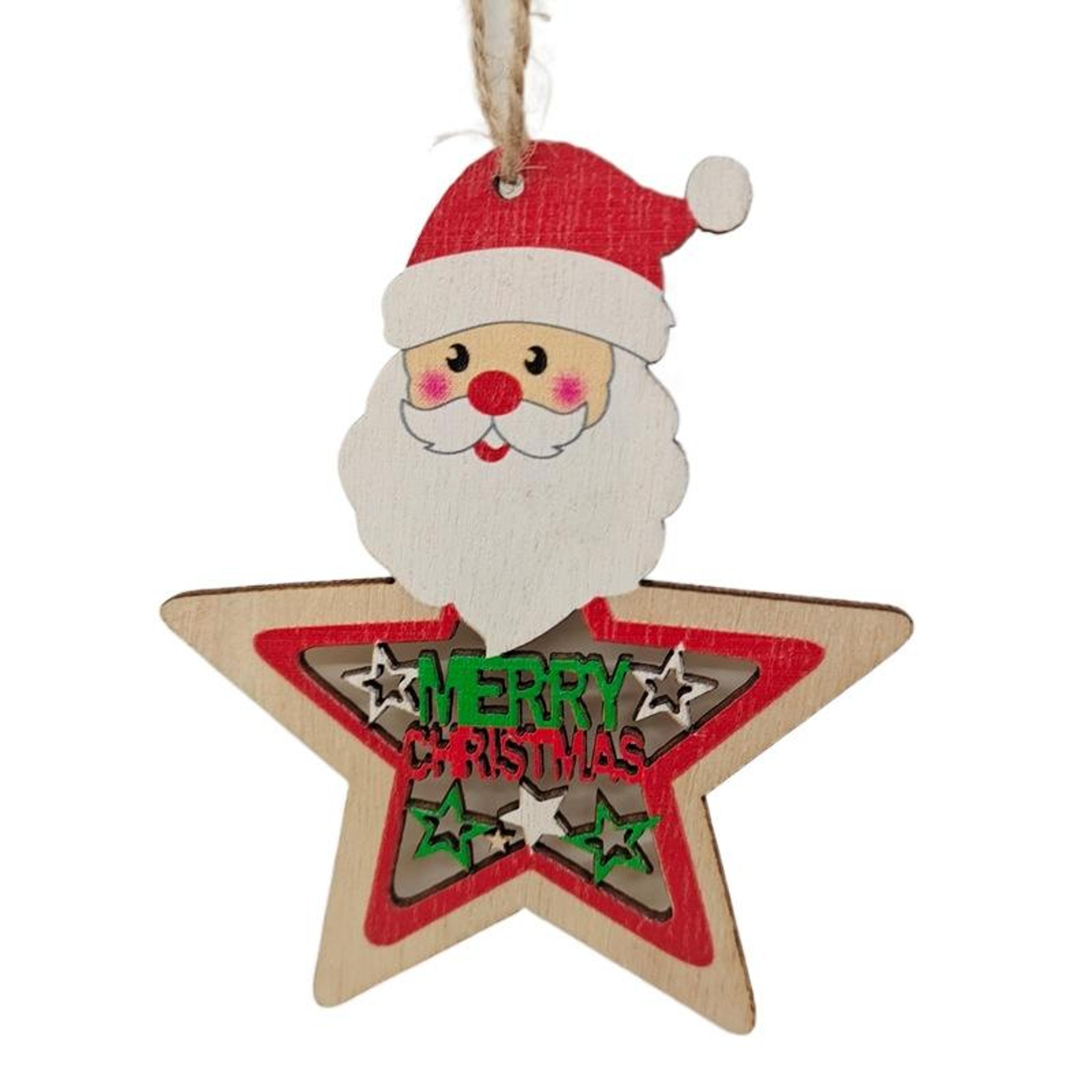 colorful wooden christmas tree & snowman ornaments set – rustic holiday hanging decorations