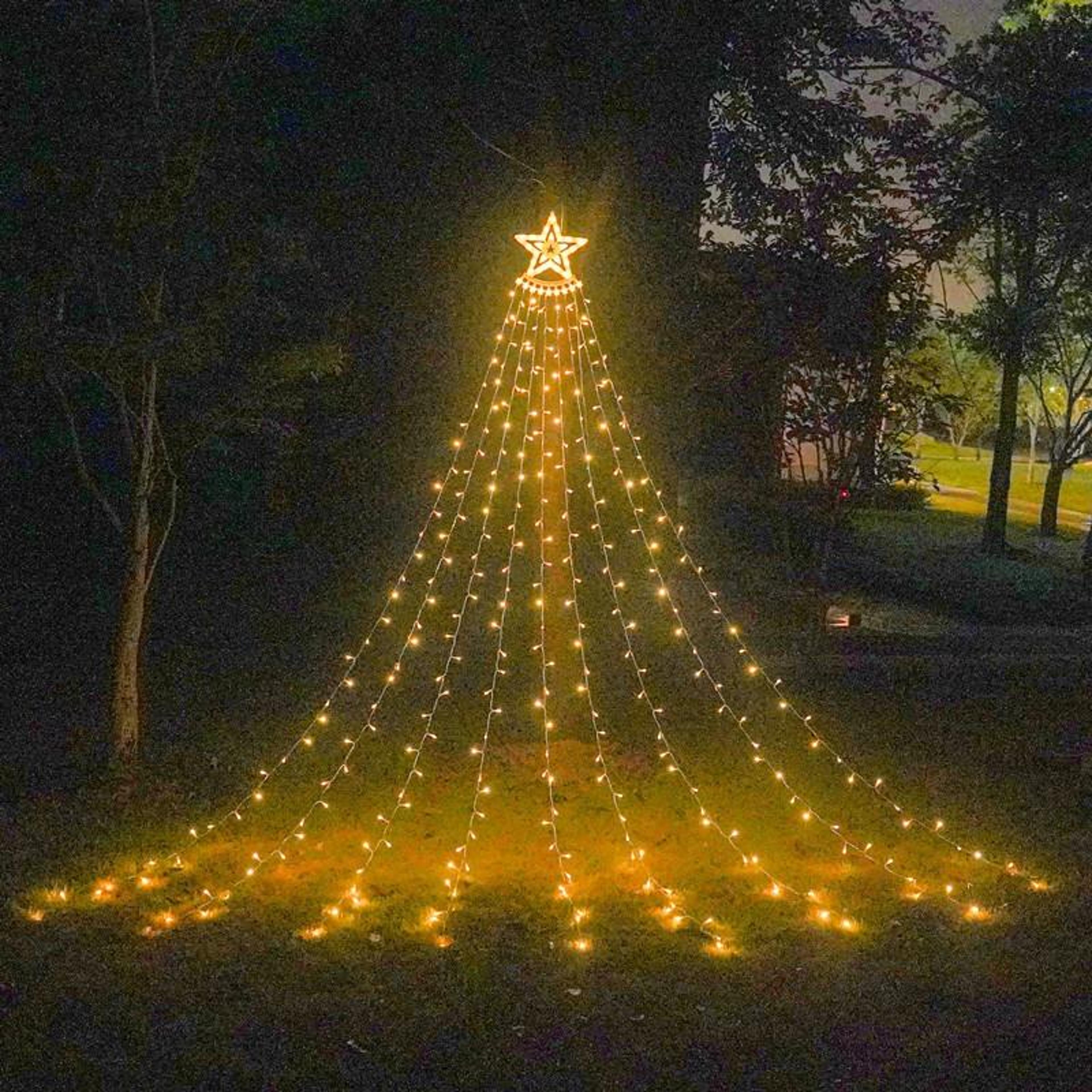led star waterfall christmas tree lights outdoor waterproof meteor string light