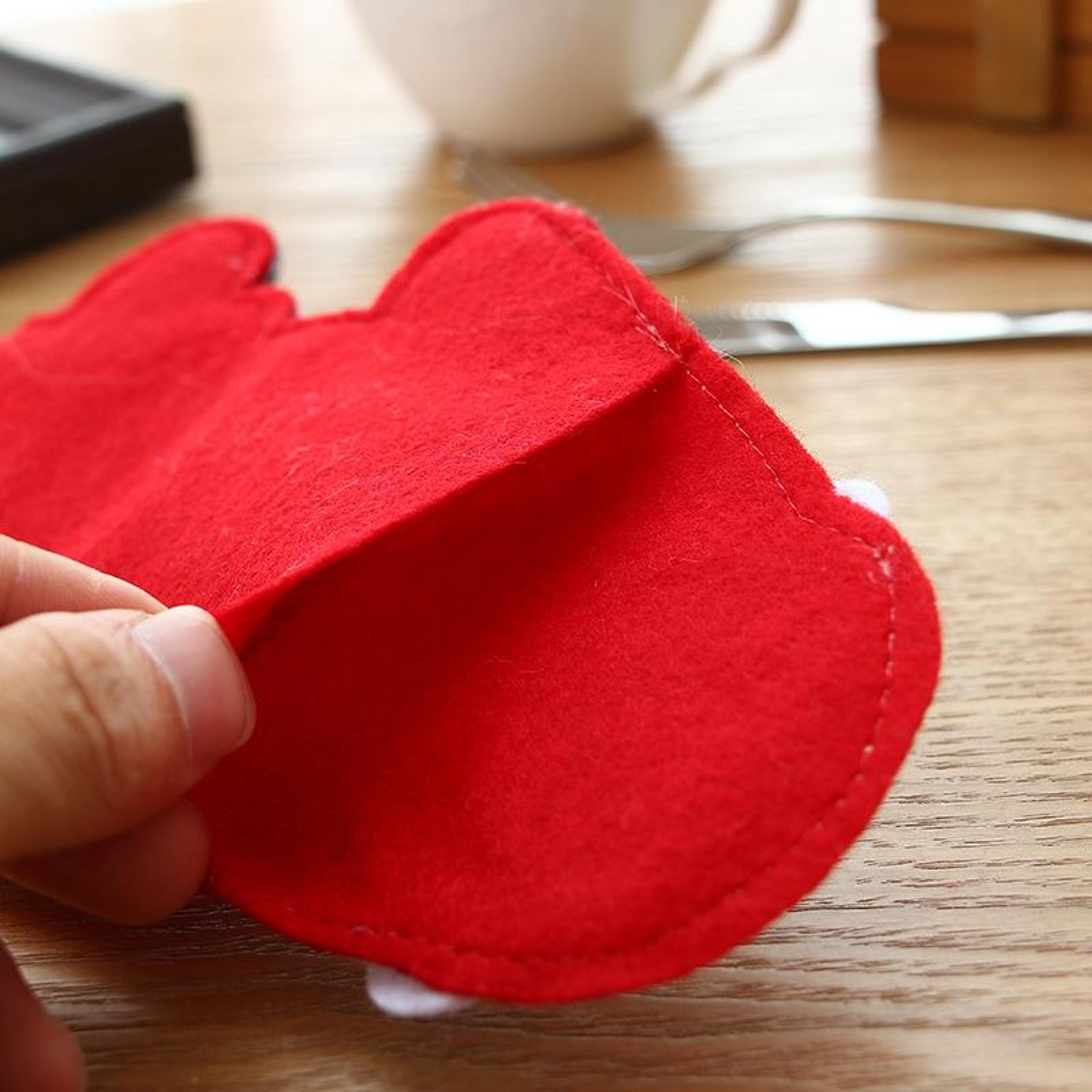 Christmas Cutlery Holder Set Felt Christmas Silverware Holders For Festive Table Decor 3