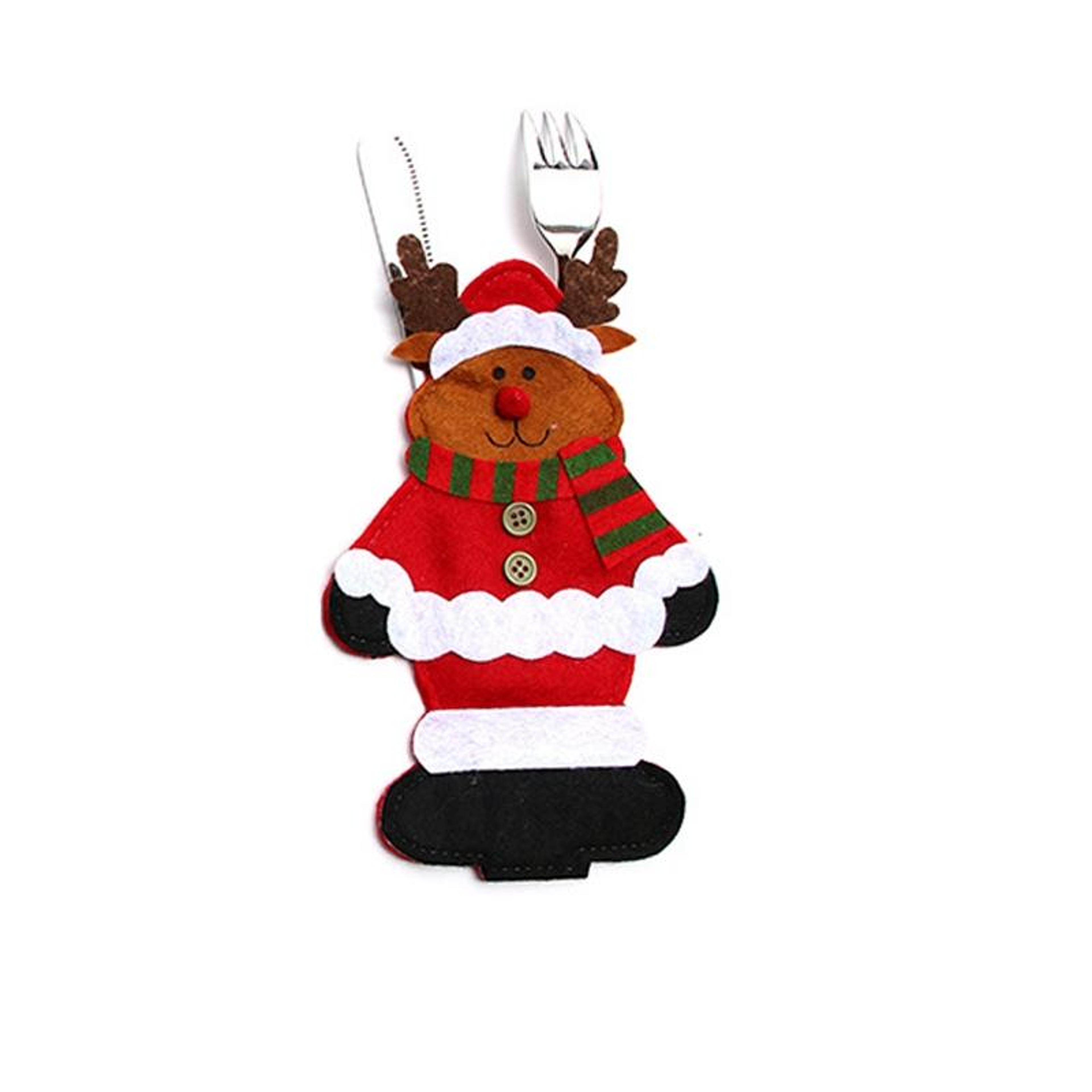 Christmas Cutlery Holder Set Felt Christmas Silverware Holders For Festive Table Decor 4