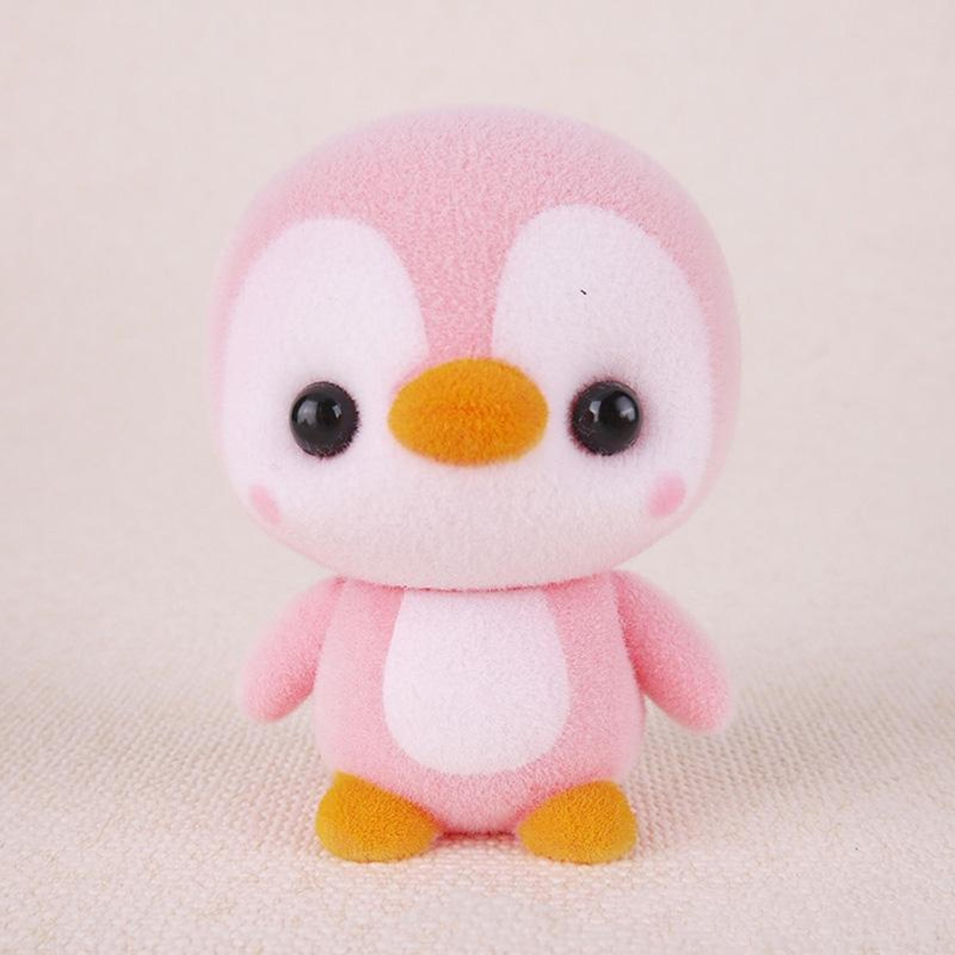 cute penguin pvc flocking doll kids birthday gift animal desk ornament & collectible figurine