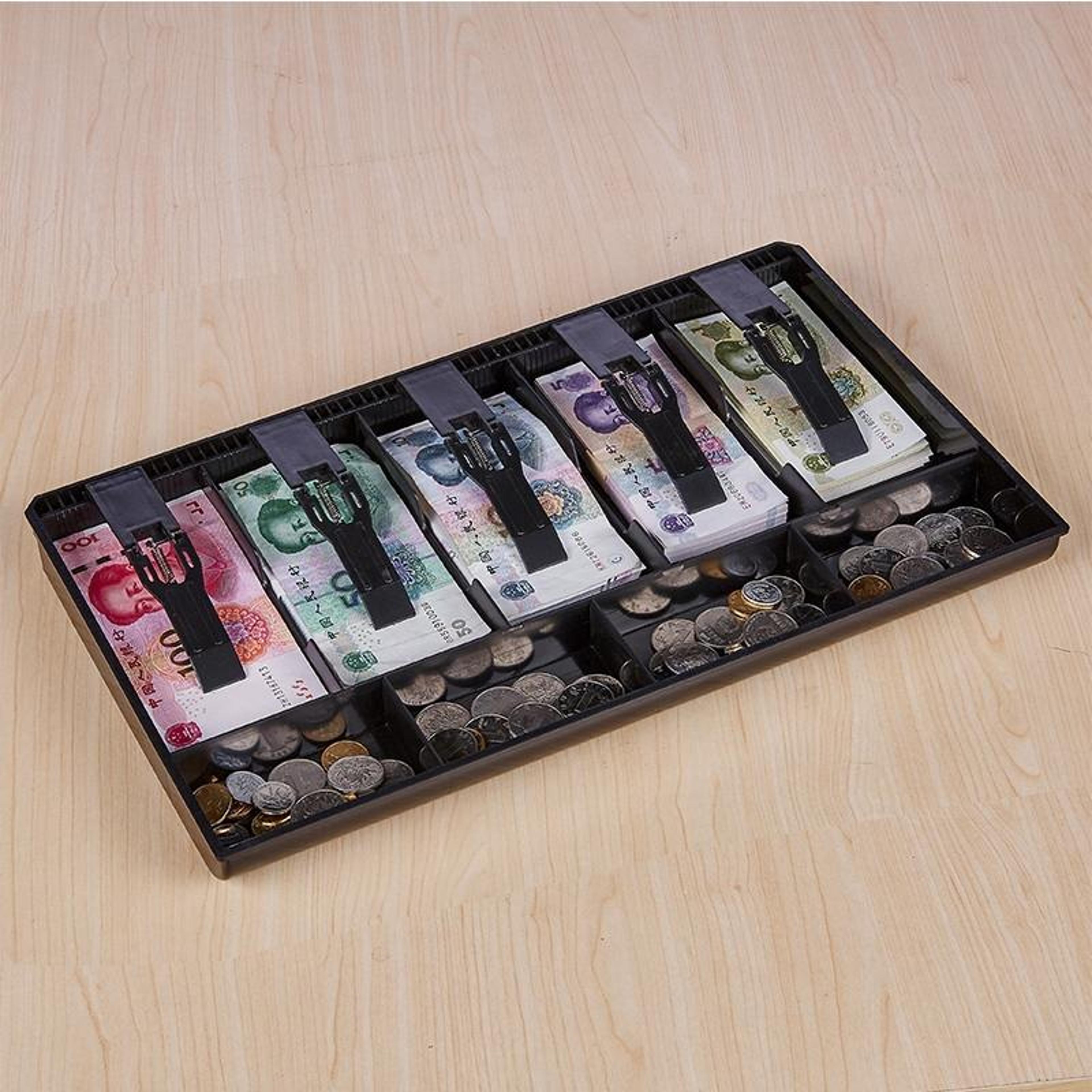 Durable ABS Four Frame Cash Register Insert Tray Cash Drawer Organizer Coin Storage Box 8