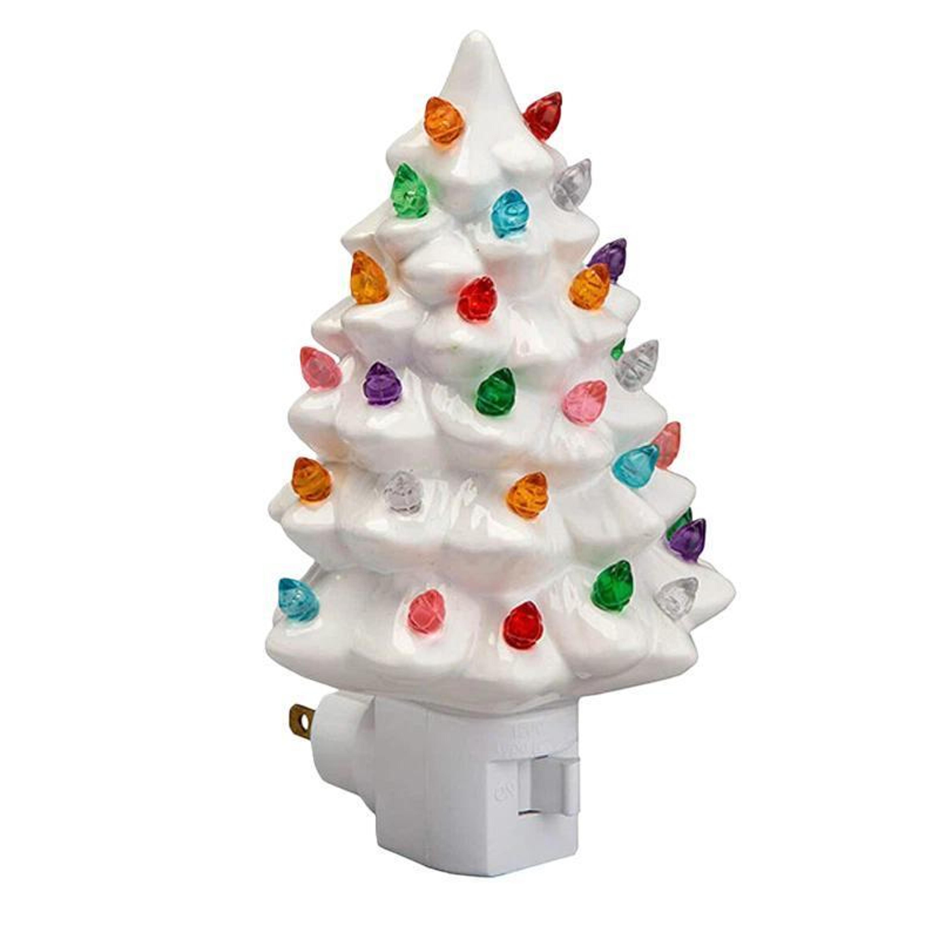 Plug In Christmas Tree Socket Ornament LED Night Light Holiday Decorative Lamp 0