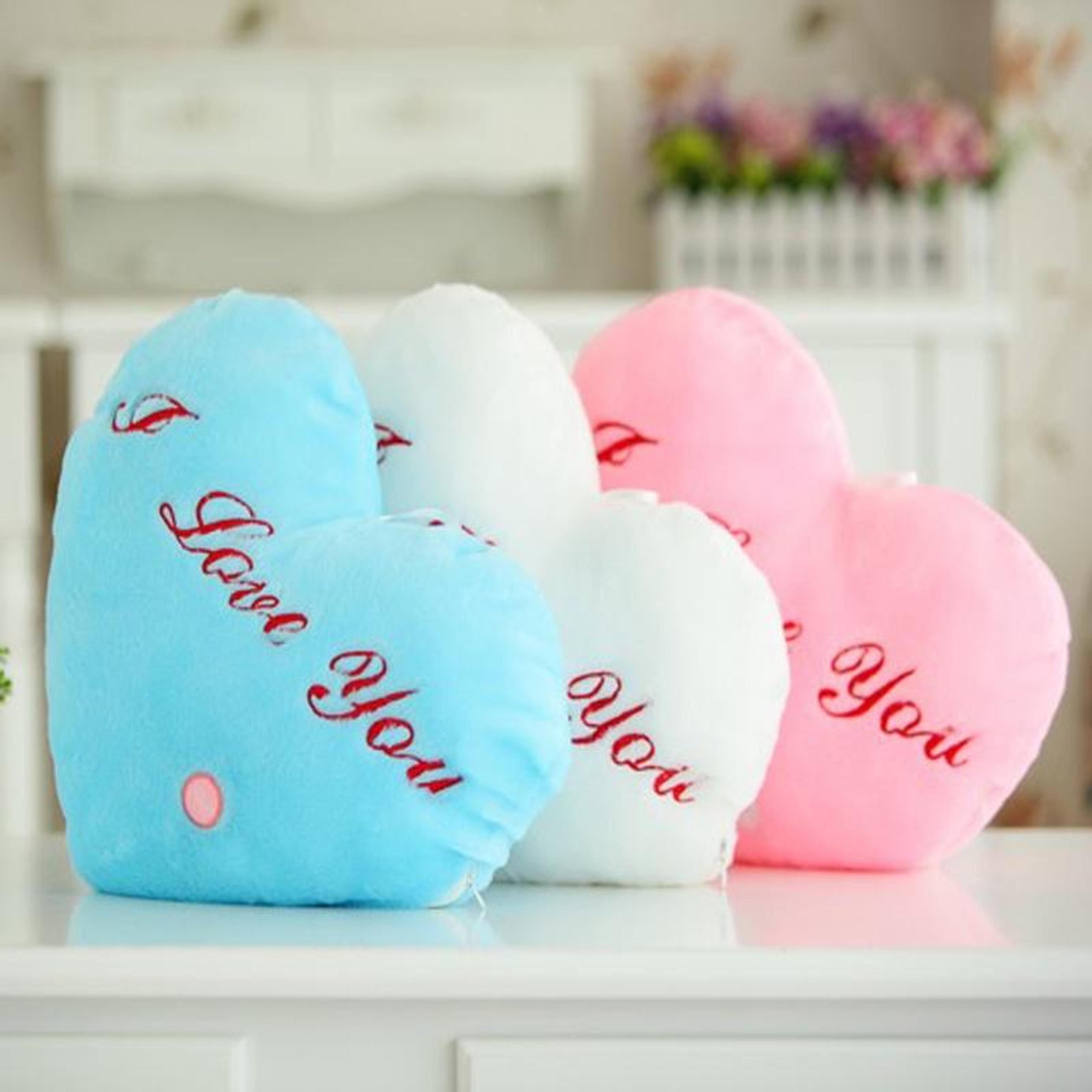 Heart Letter LED Plush Pillow Soft Glowing Decorative Cushion 5