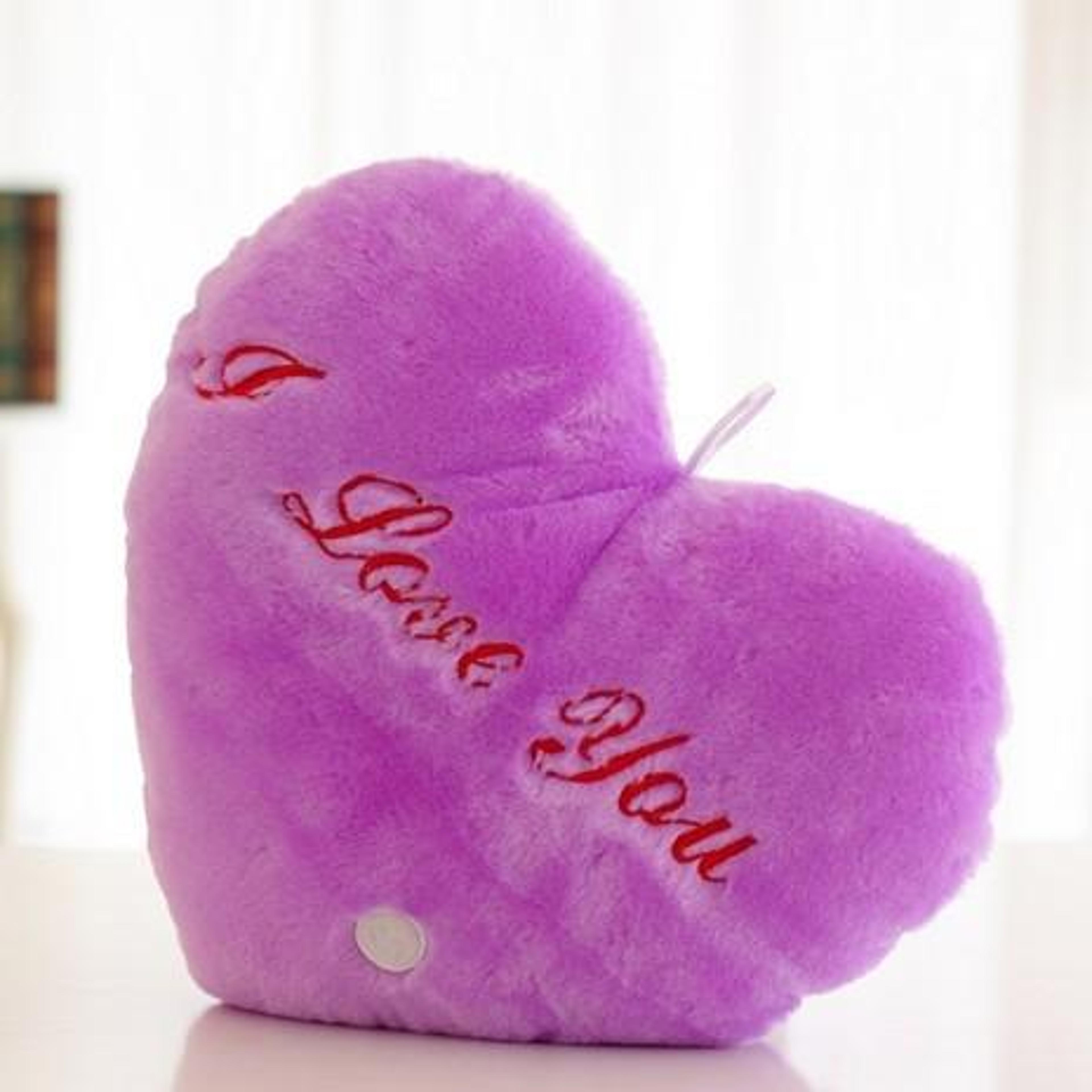 Heart Letter LED Plush Pillow Soft Glowing Decorative Cushion 6