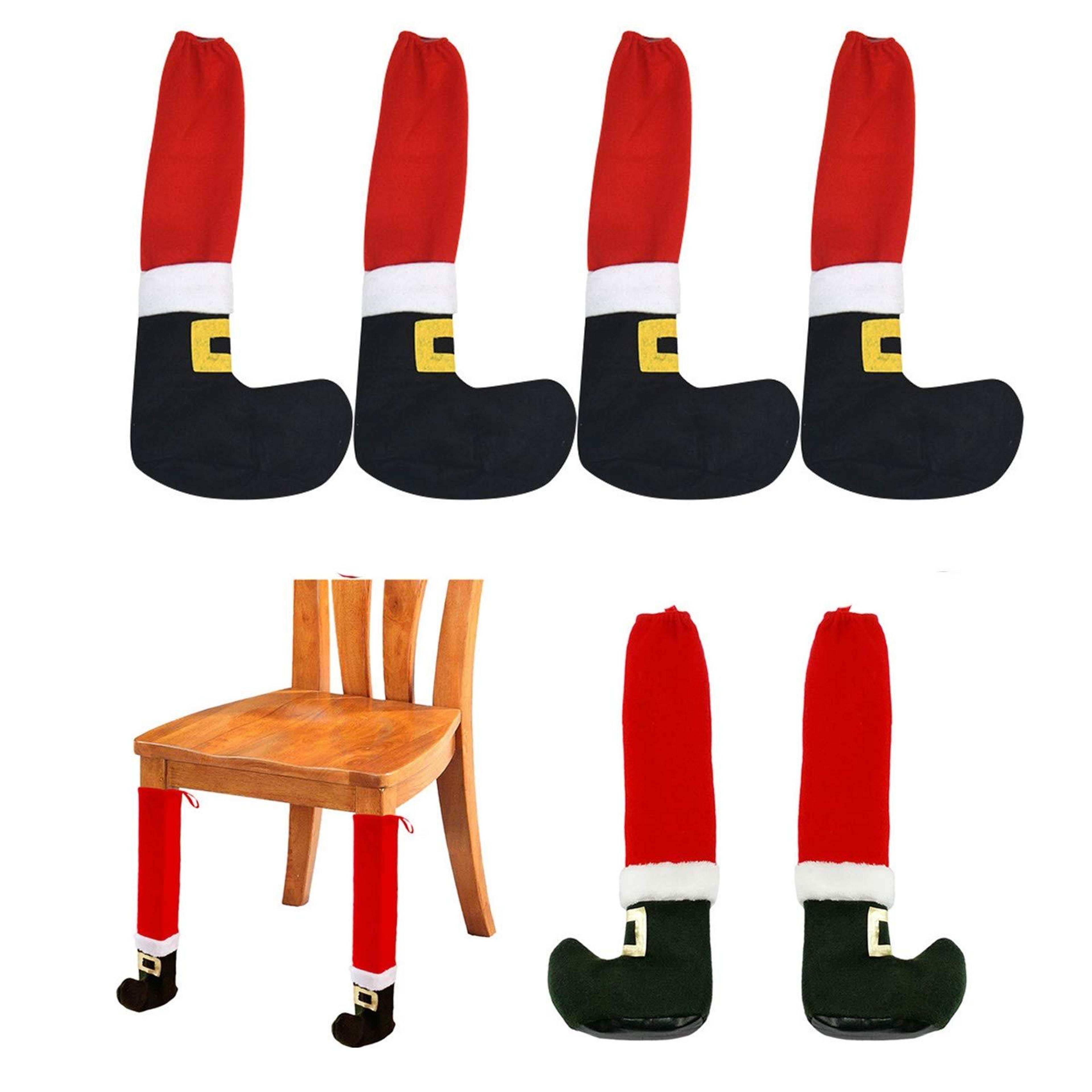 christmas chair leg covers set floor protectors festive furniture socks 4 pack