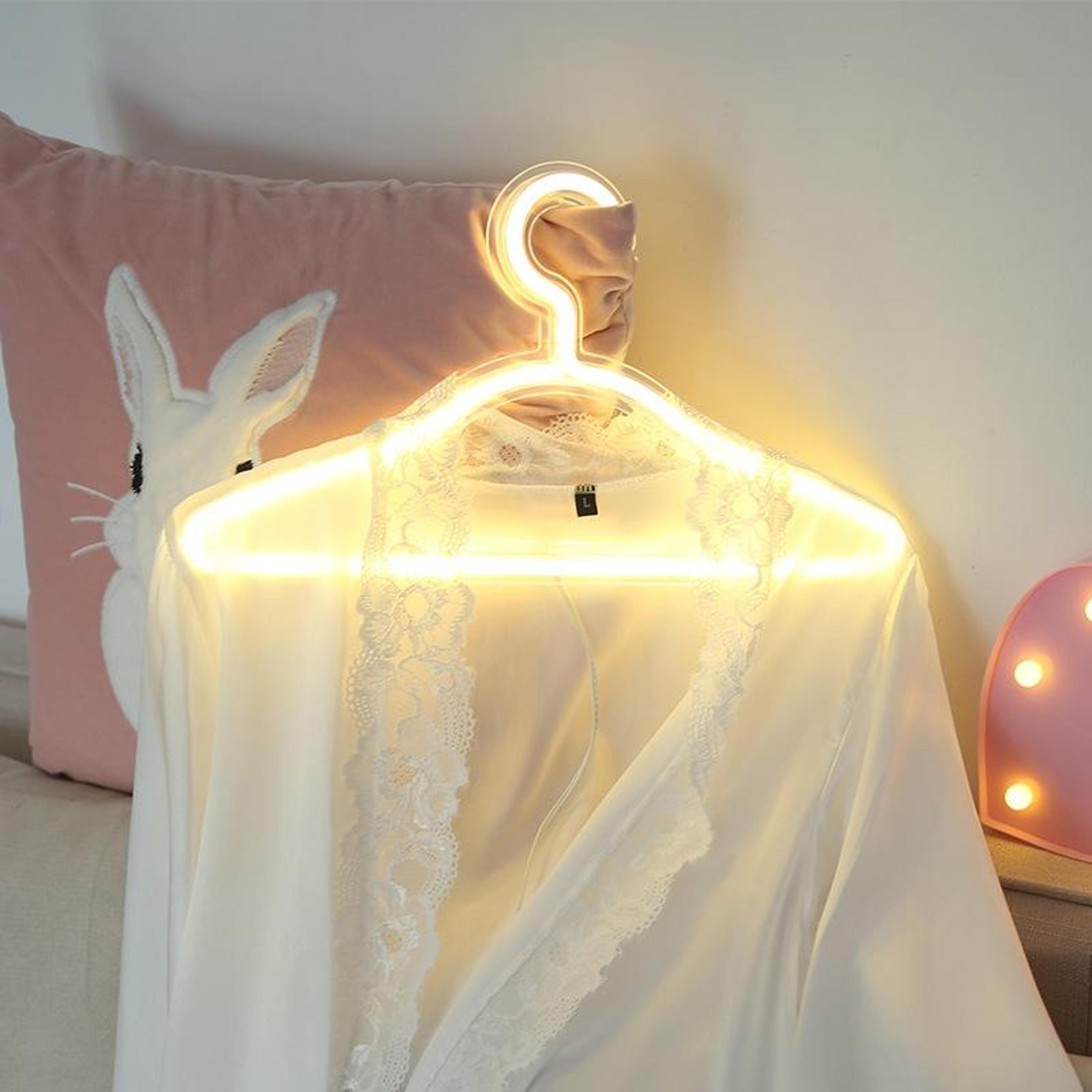 USB LED Coat Hanger Neon Light Decorative Wall Lamp For Bedroom And Closet 4