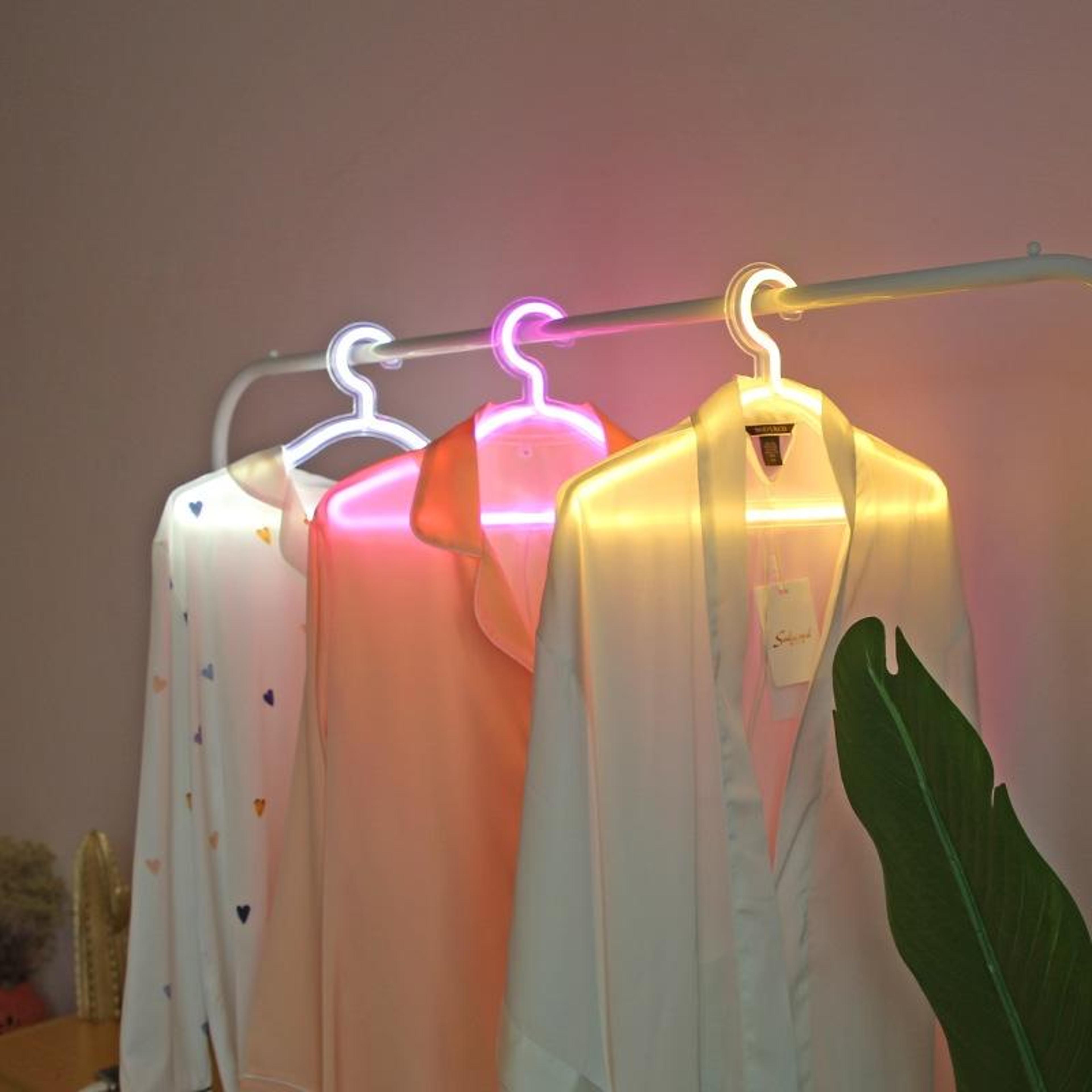 USB LED Coat Hanger Neon Light Decorative Wall Lamp For Bedroom And Closet 5