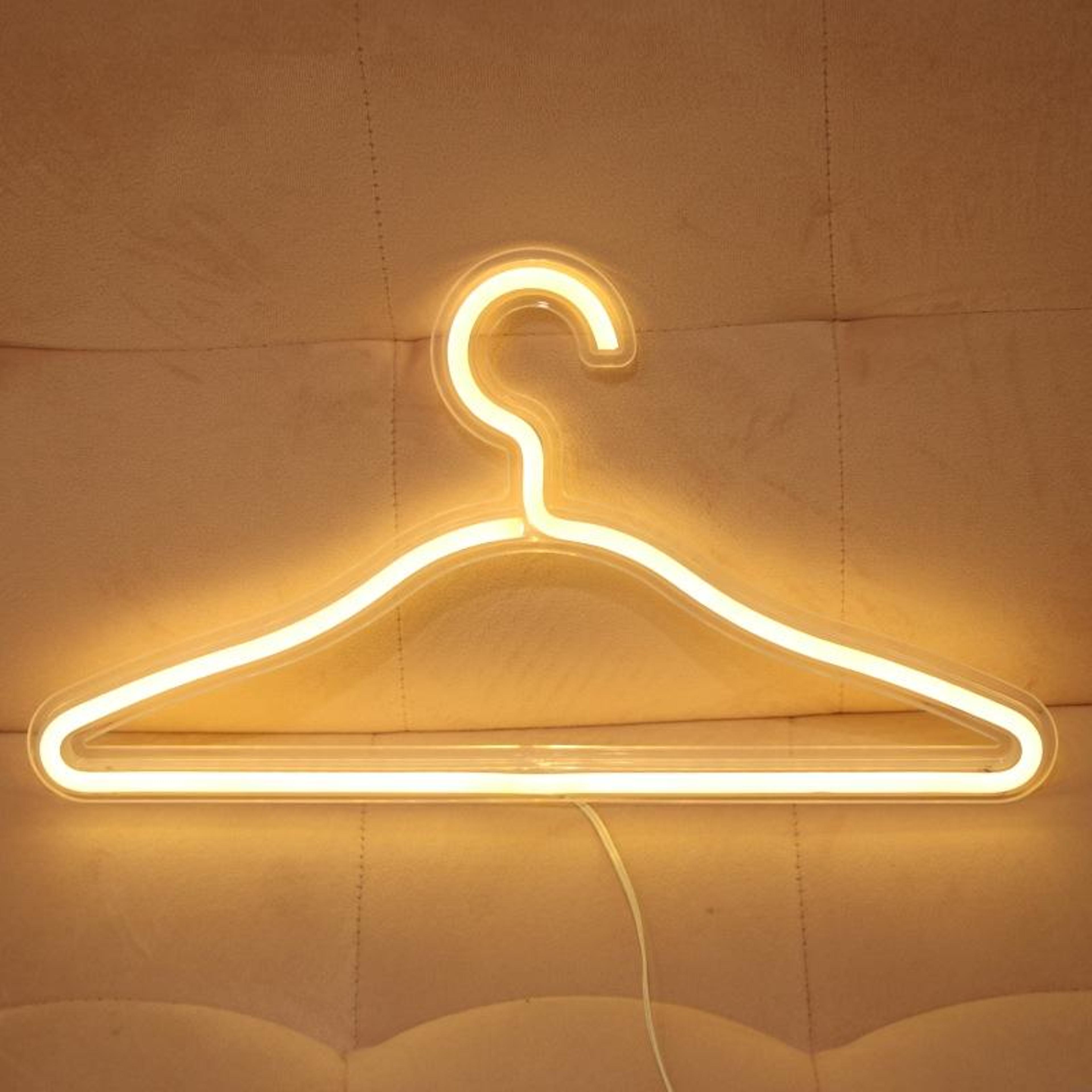 USB LED Coat Hanger Neon Light Decorative Wall Lamp For Bedroom And Closet 7